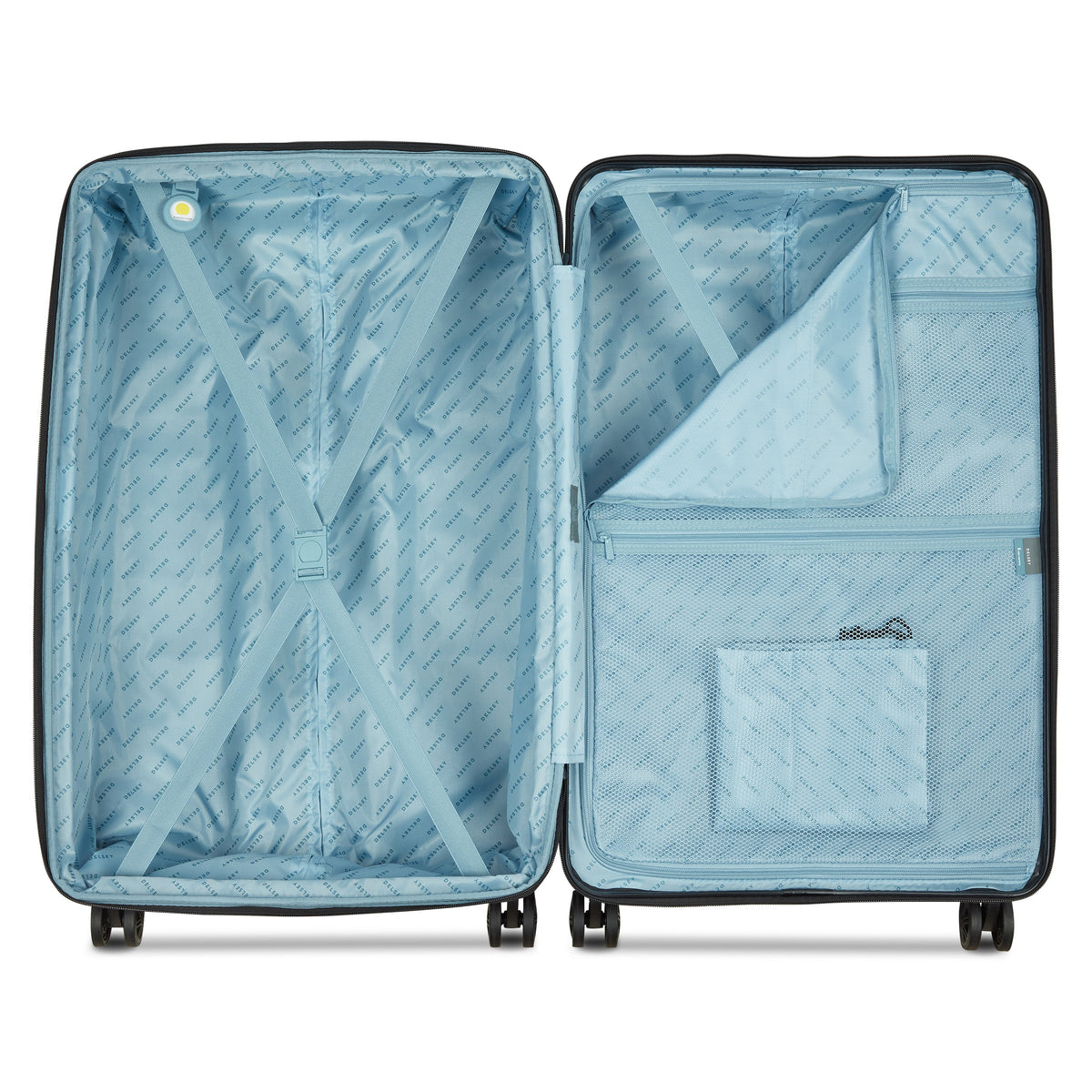 Delsey Cosmique Large Expandable Spinner in Deep Sea Navy — interior view