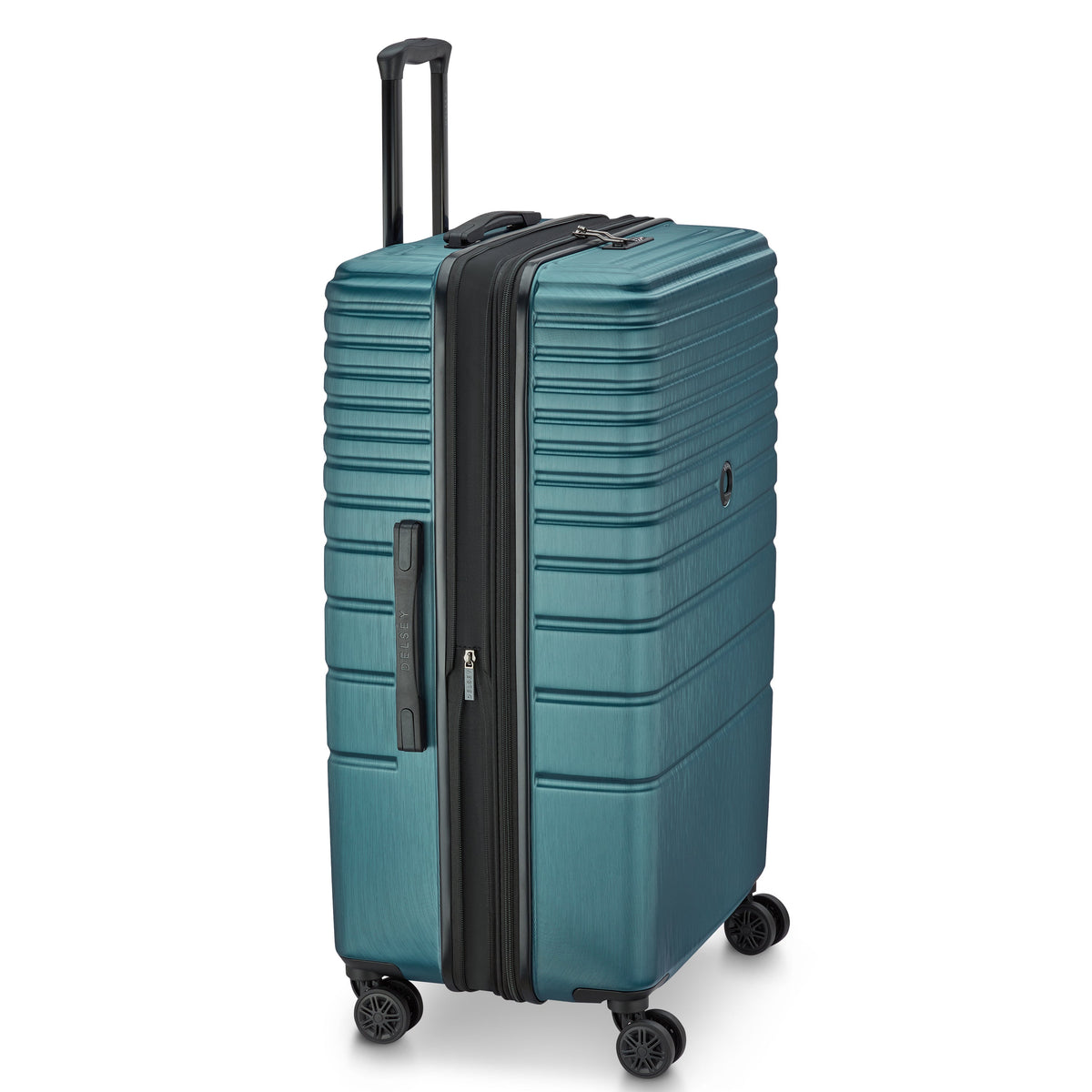 Delsey Cosmique Large Expandable Spinner in Dark Teal — angle view 3