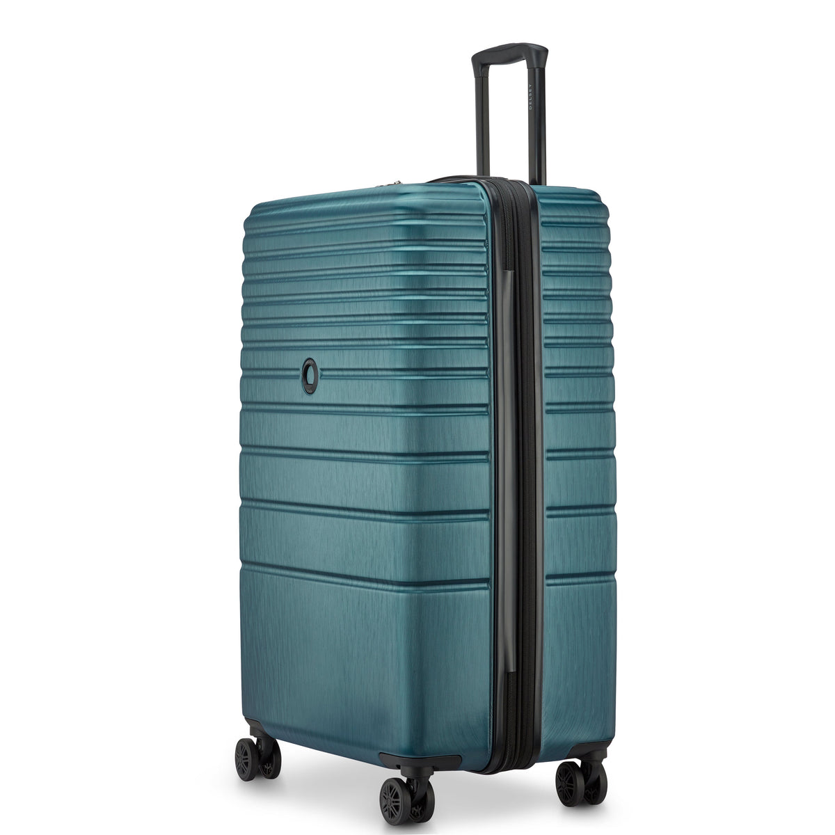 Delsey Cosmique Large Expandable Spinner in Dark Teal — angle view 5