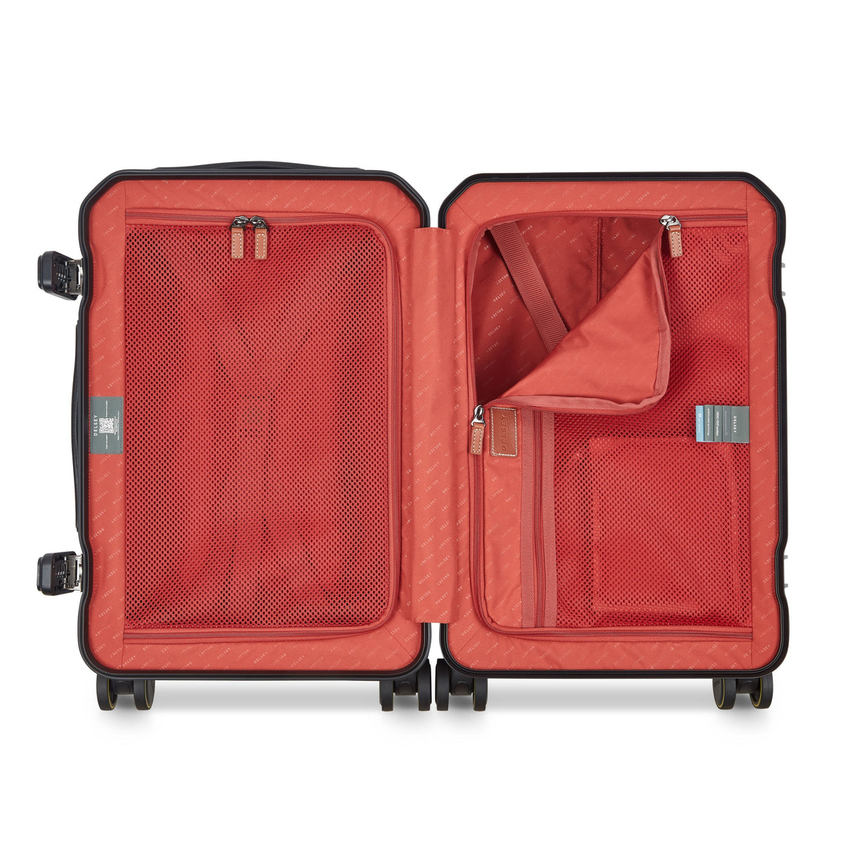 Delsey Alu'r Aluminum Carry-On Spinner in Black — interior view # color_Black