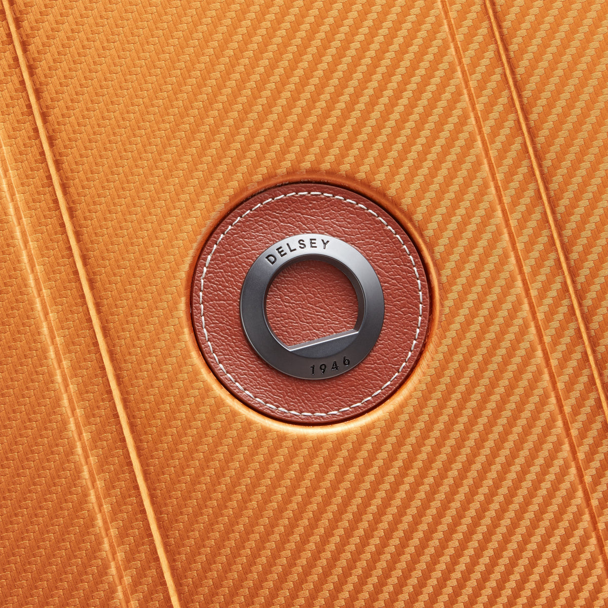 Delsey Alu'r Aluminum Carry-On Spinner in Orange — detail view # color_Orange