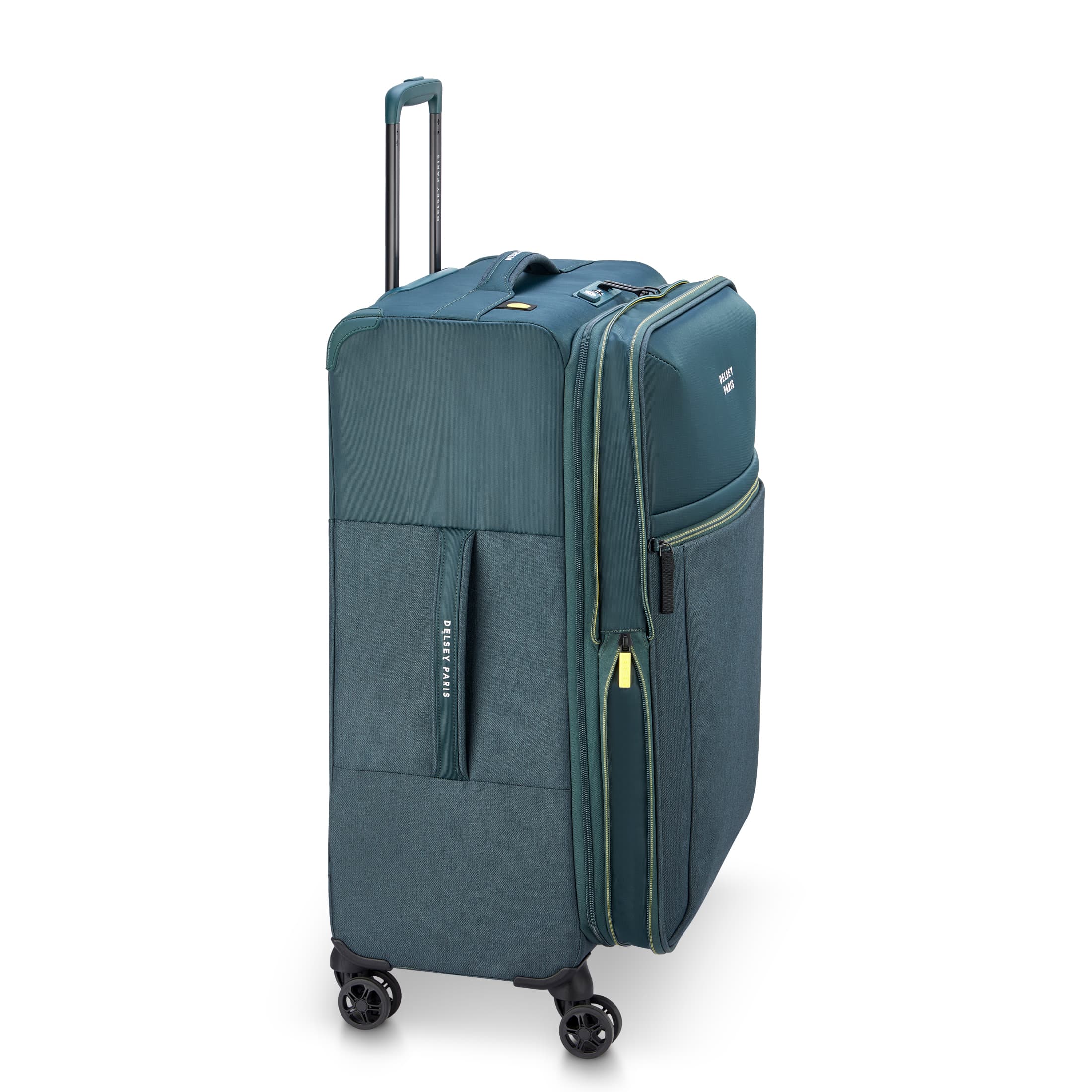 Delsey Brochant 3.0 Medium Expandable Spinner in Green — angle view 3 # color_Green