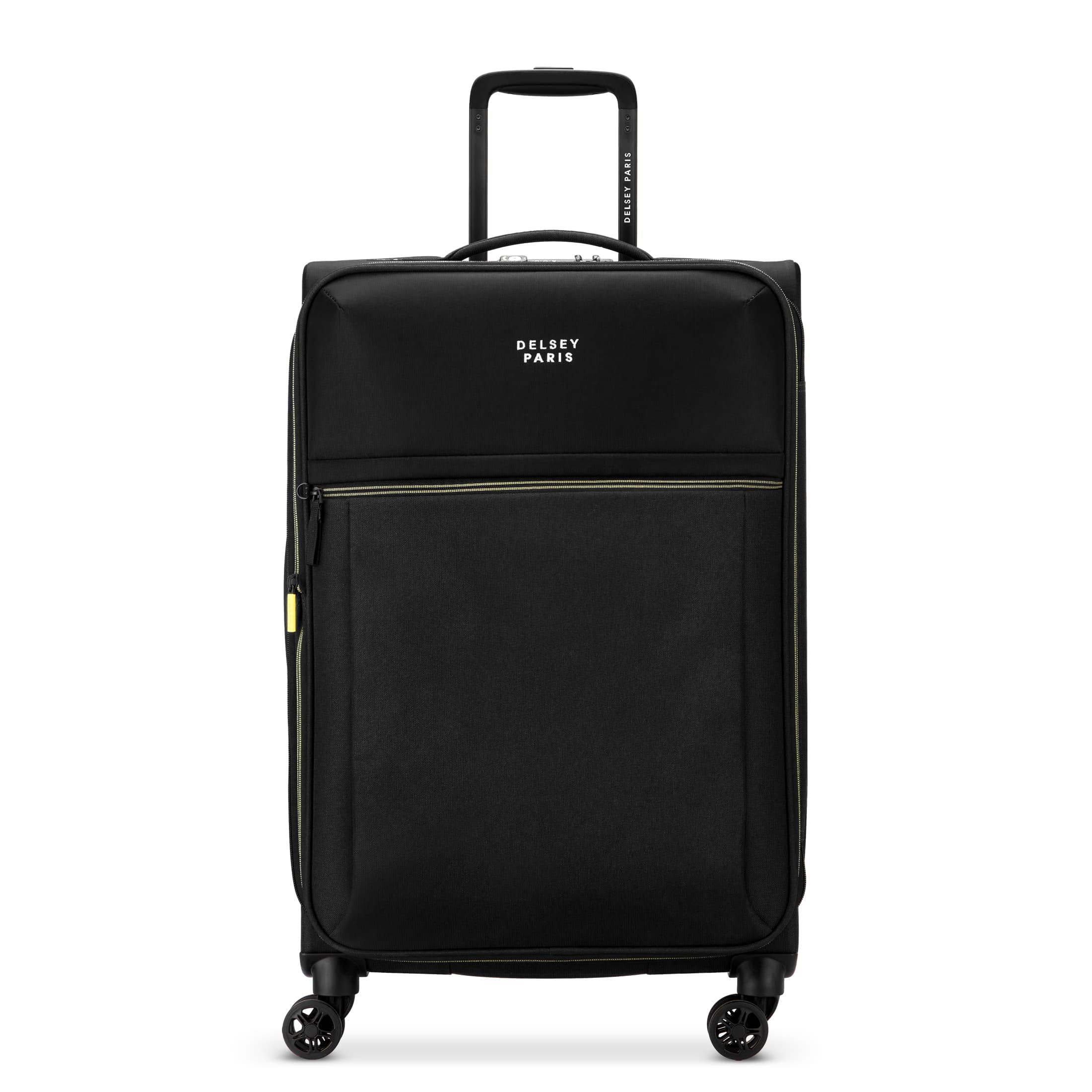 Delsey Brochant 3.0 Medium Expandable Spinner in Black — front view # color_Black