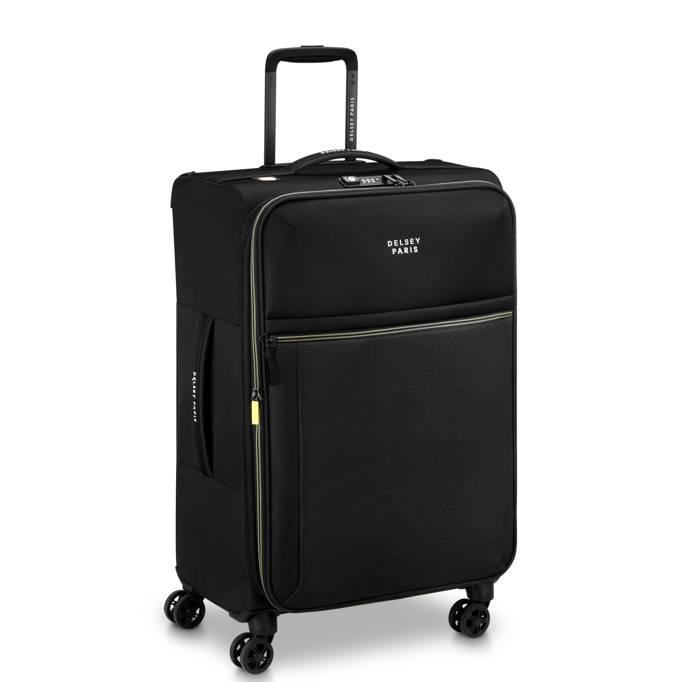 Delsey Brochant 3.0 Medium Expandable Spinner in Black — angle view 2 # color_Black