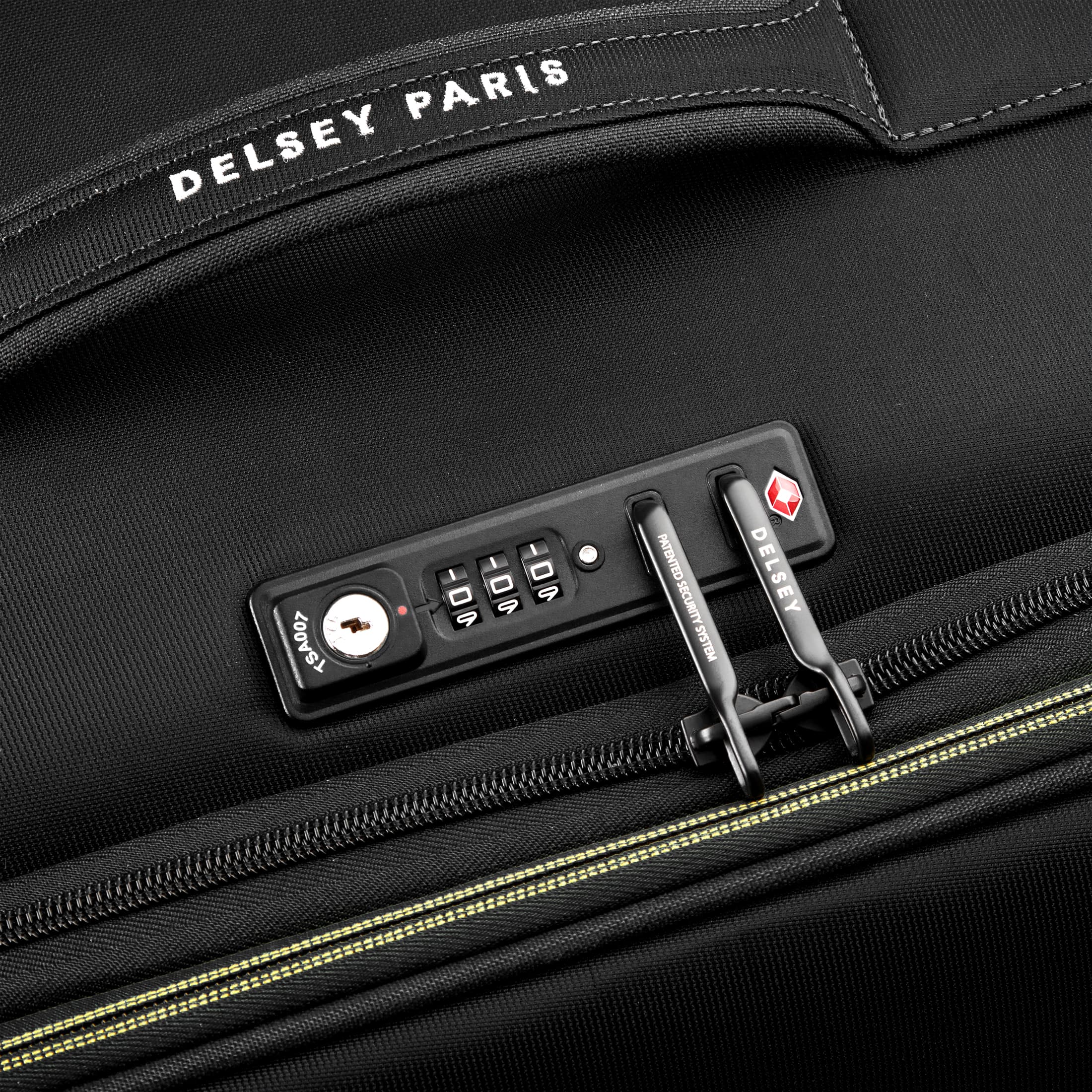 Delsey Brochant 3.0 Medium Expandable Spinner in Black — detail view 2 # color_Black