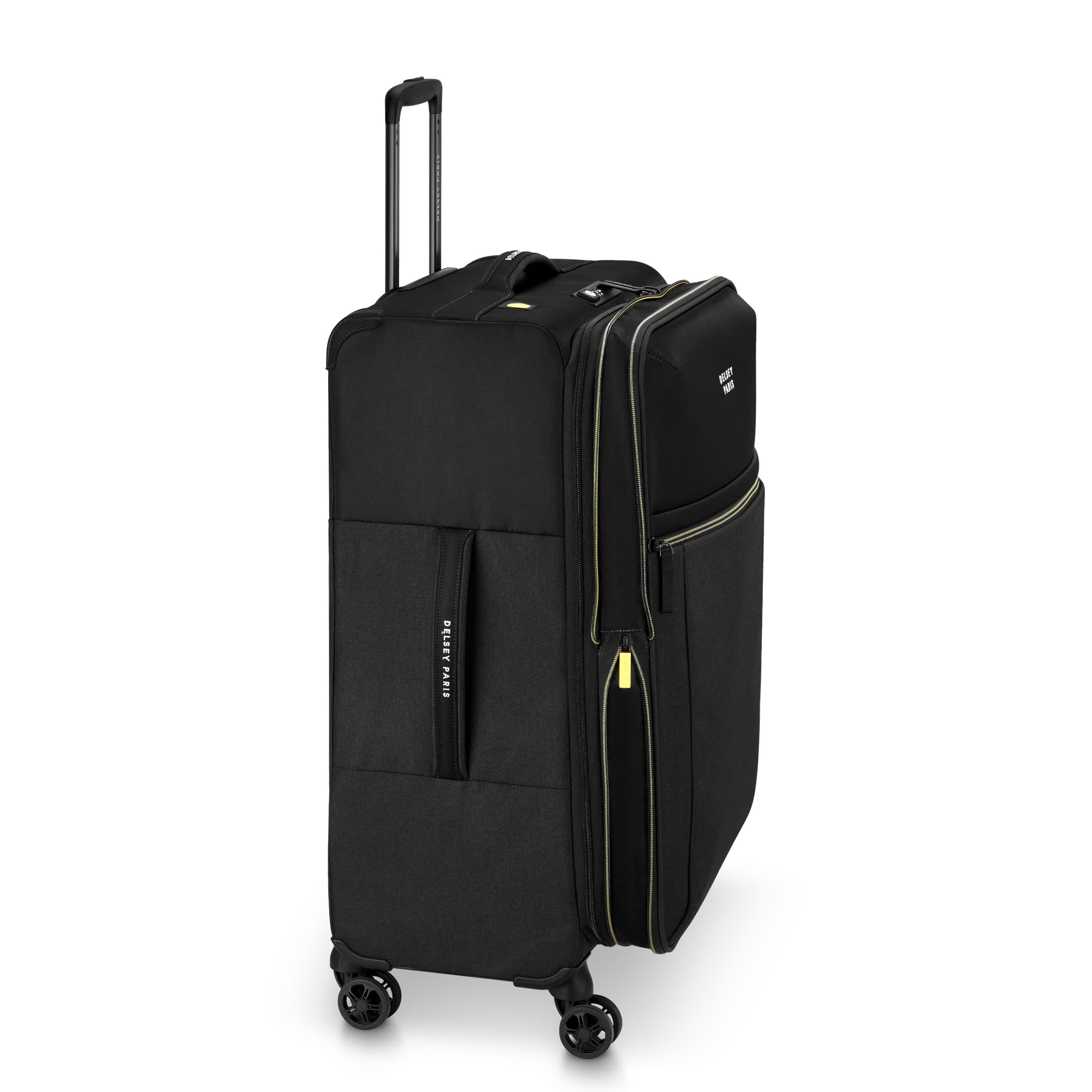 Delsey Brochant 3.0 Medium Expandable Spinner in Black — angle view 3 # color_Black
