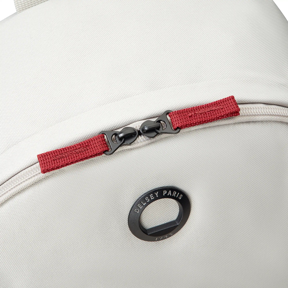 Delsey BTS Dylan Laptop Backpack in Pearl Grey — detail view 2 # color_Pearl Grey