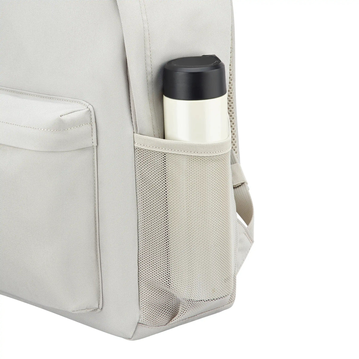 Delsey BTS Dylan Laptop Backpack in Pearl Grey — detail view 4 # color_Pearl Grey