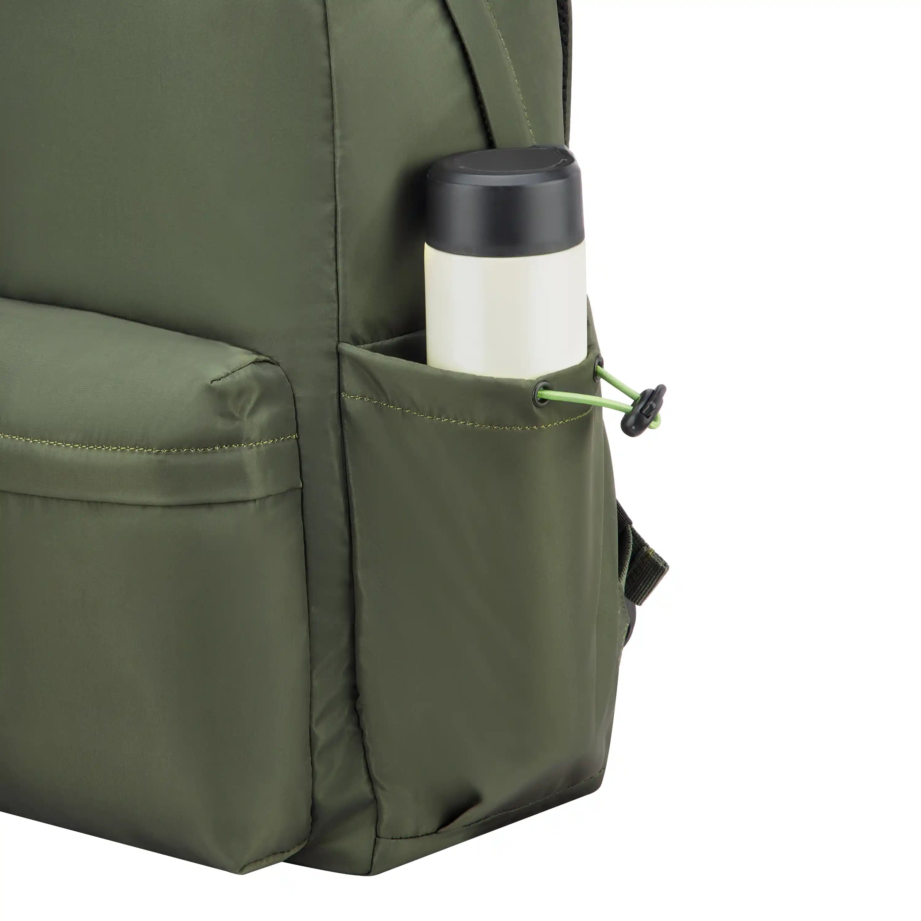Delsey BTS Jenny Laptop Backpack in Forest Green — detail view 3 # color_Forest Green