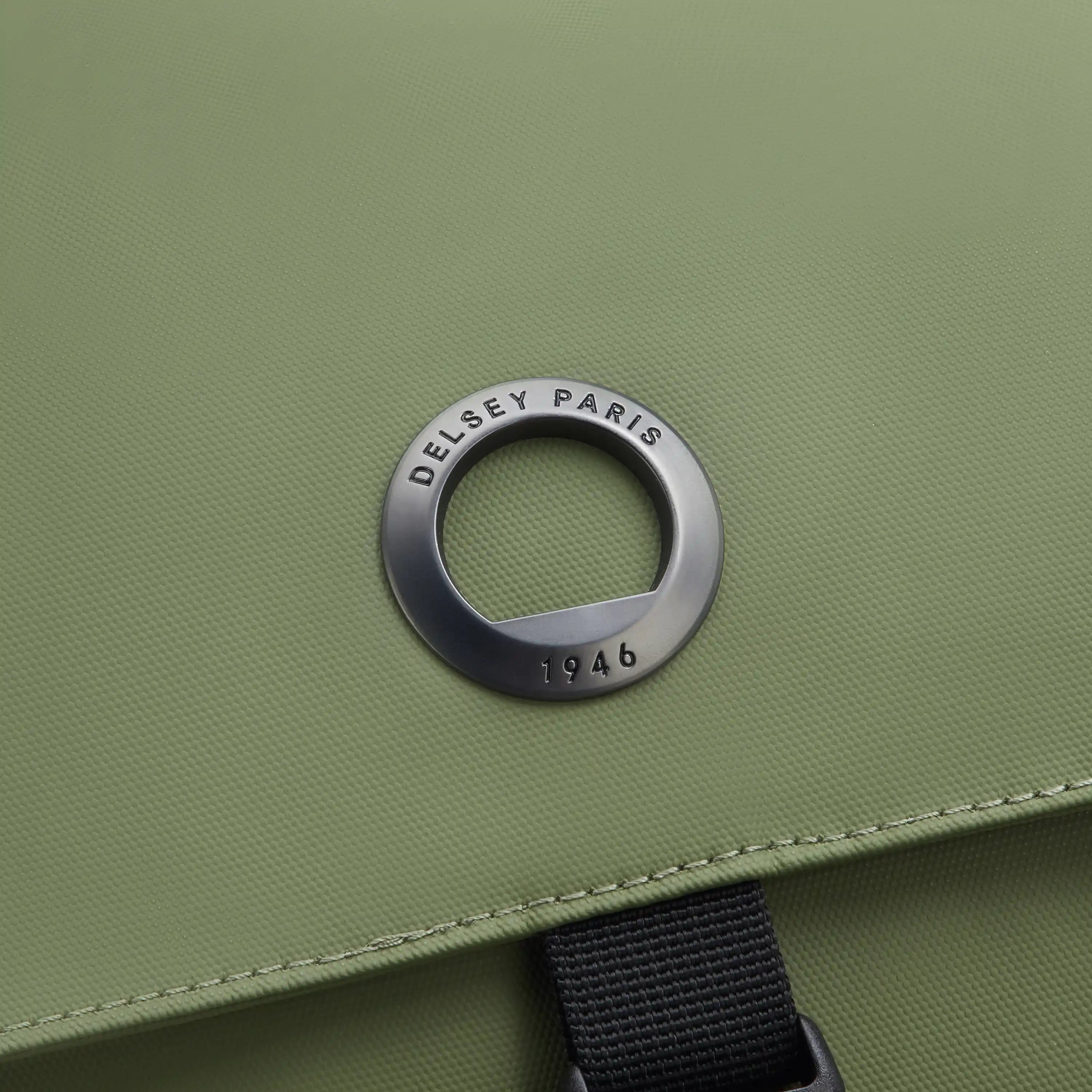 Delsey BTS Bedford Laptop Backpack in Olive Green — detail view 2 # color_Olive Green
