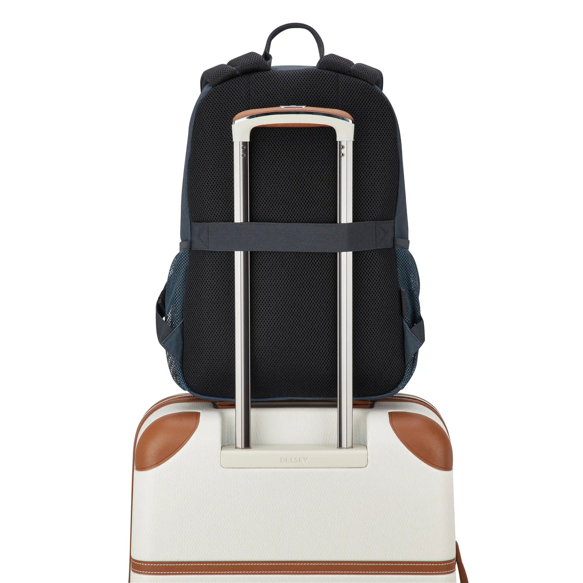 Delsey BTS Reset Laptop Backpack in Navy — detail view 3 # color_Navy