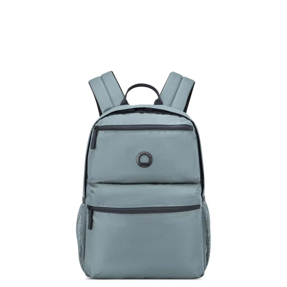 Delsey BTS Reset Laptop Backpack in Slate Grey — front view # color_Slate Grey