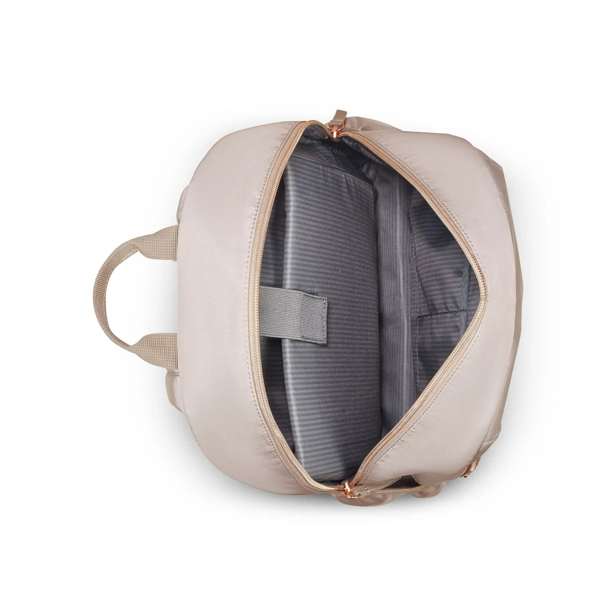 Delsey BTS Sunny Laptop Backpack in Beige — interior view # color_Beige