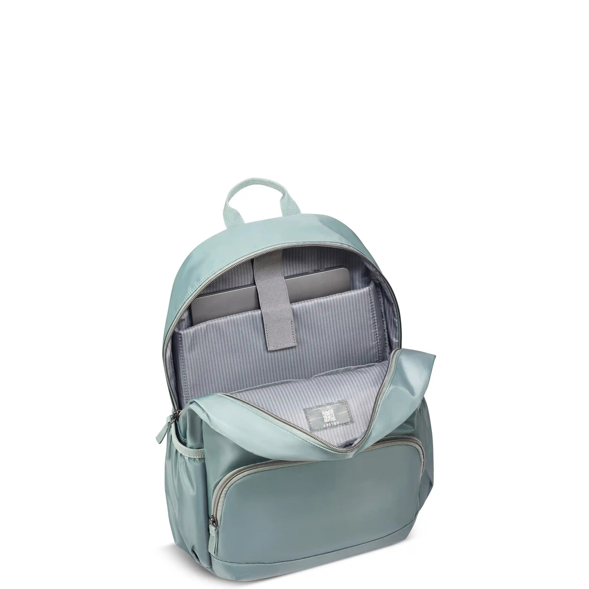 Delsey BTS Sunny Laptop Backpack in Sage Green — interior view 2 # color_Sage Green
