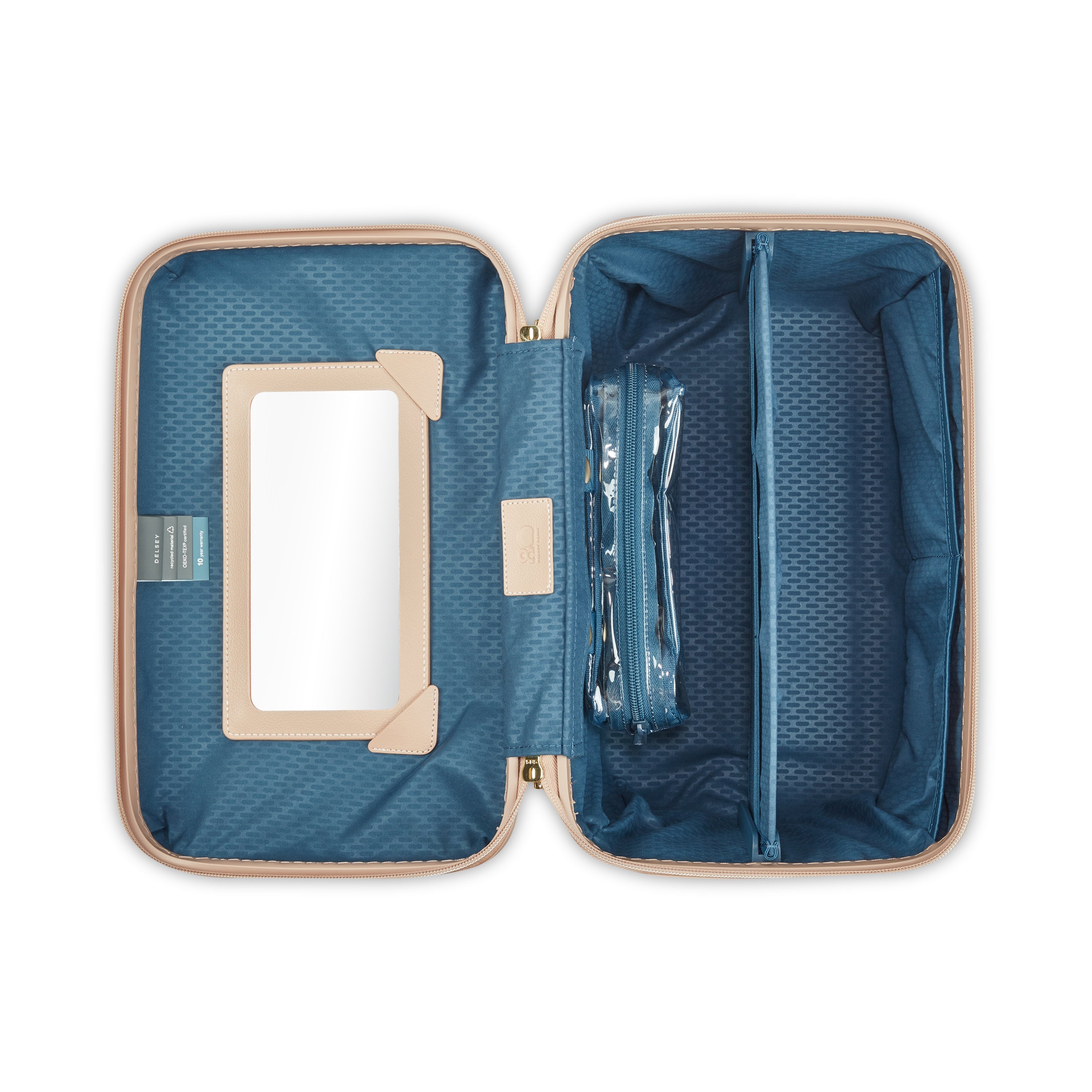 Delsey Chatelet Air 2.0 Beauty Case in Limited Edition Beige Rose — interior view