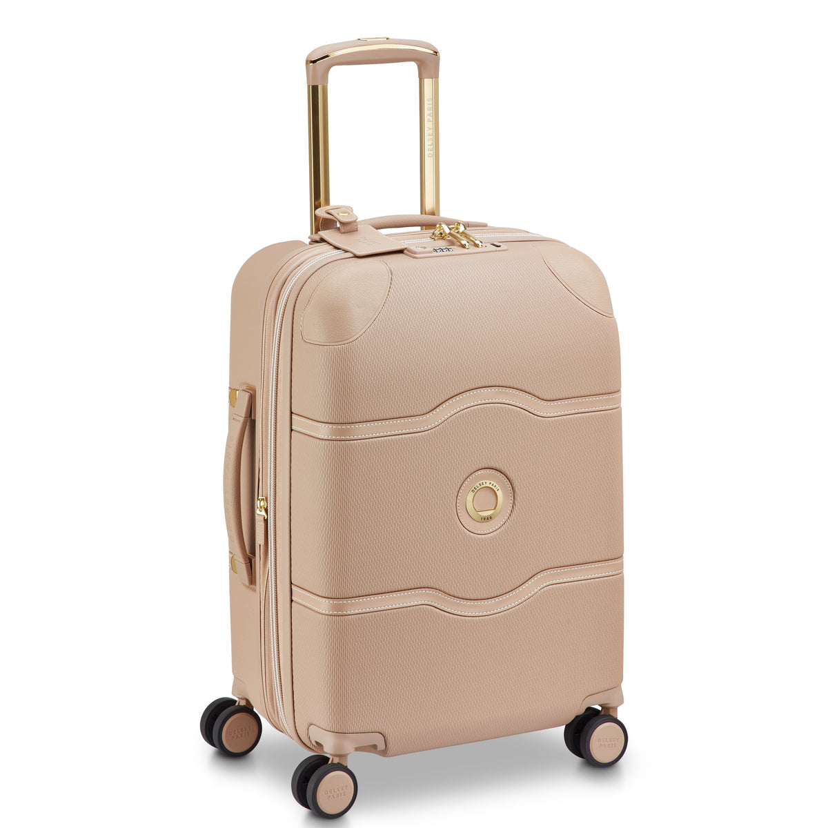 Delsey Chatelet Air 2.0 Carry-On Plus Spinner in Limited Edition Beige Rose — front view