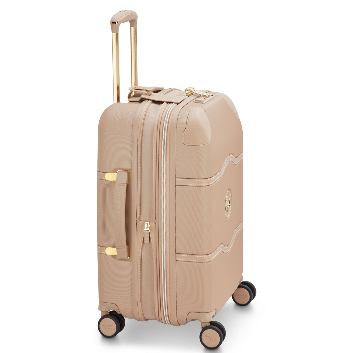 Delsey Chatelet Air 2.0 23-Inch Carry-On Spinner in Limited Edition Beige Rose — side view