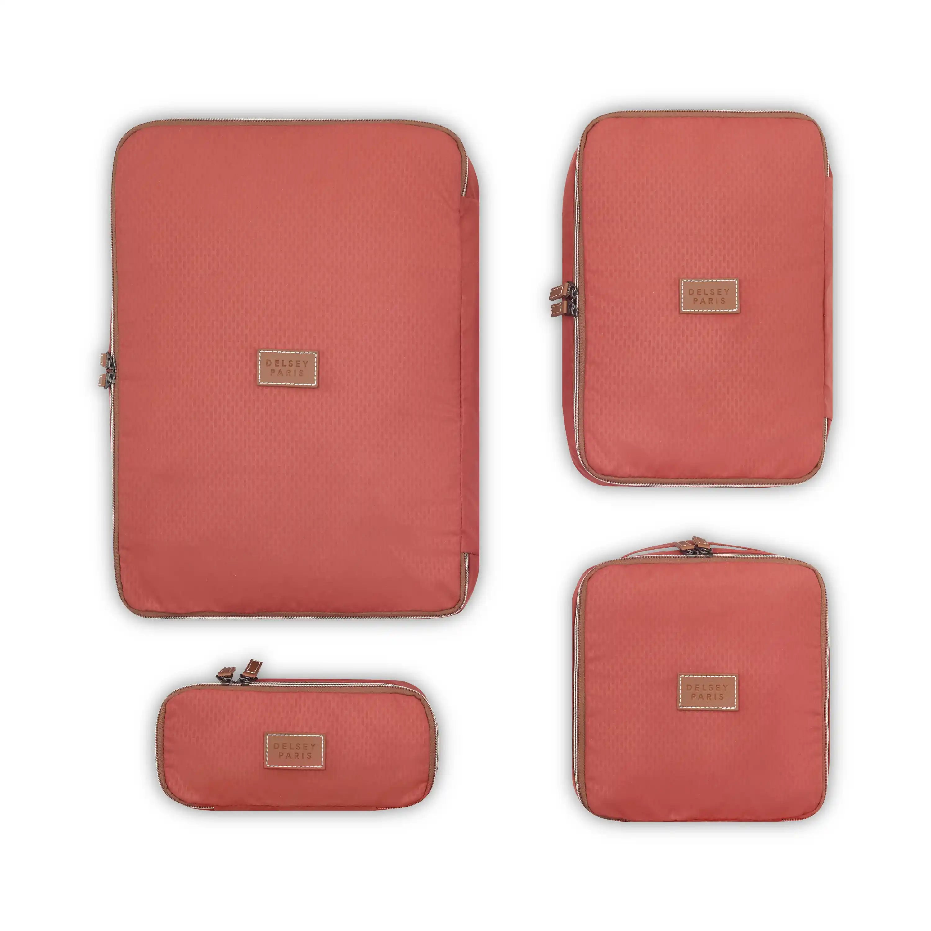 Delsey Chatelet Air 2.0 Packing Cube Set of 4 in Terracotta — angle view 3
