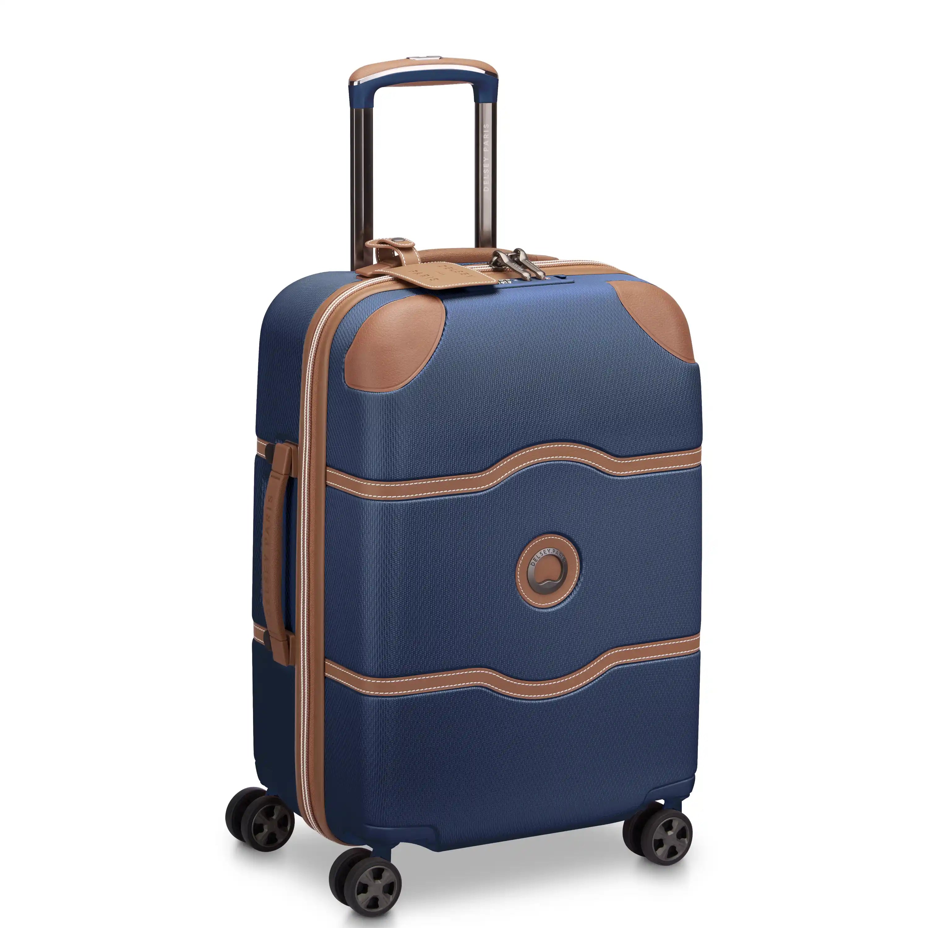 Delsey Chatelet Air 2.0 Carry-On Plus Spinner in Navy — front view # color_Navy