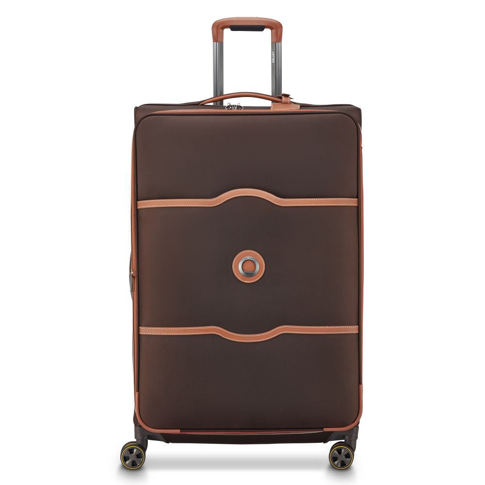 Delsey Chatelet Air 2.0 Softside Large Expandable Spinner in Brown — front view