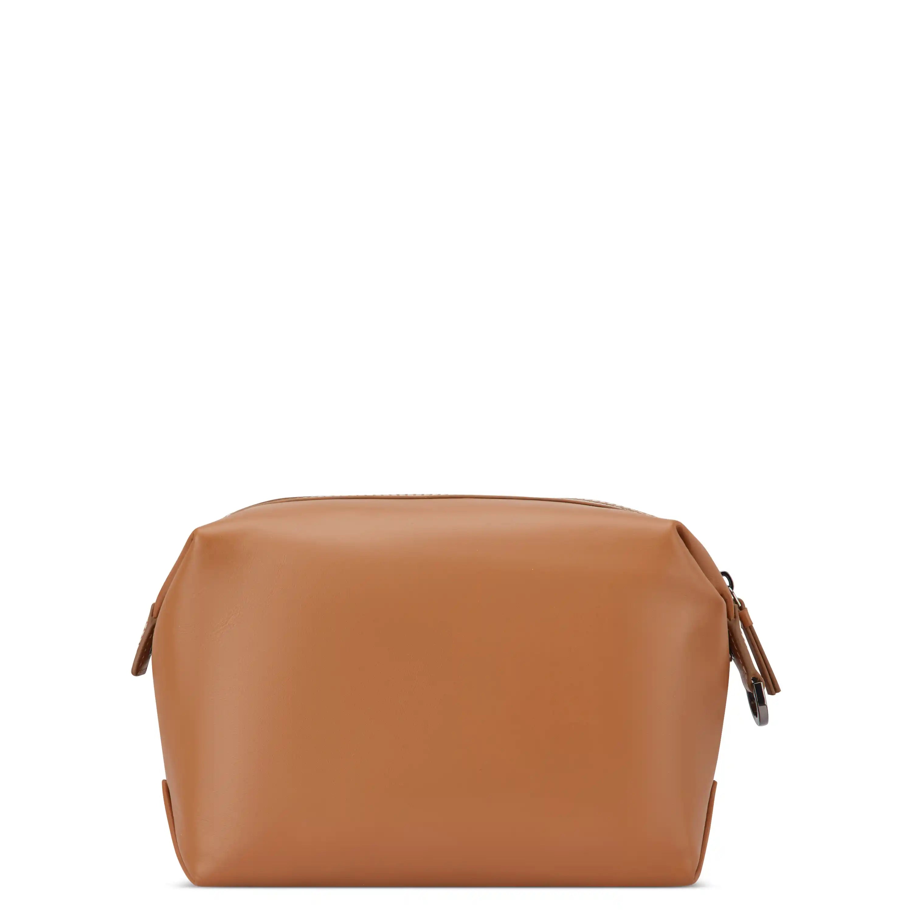 Delsey Chatelet Air 2.0 Leather Toiletry Bag in Cognac — back view