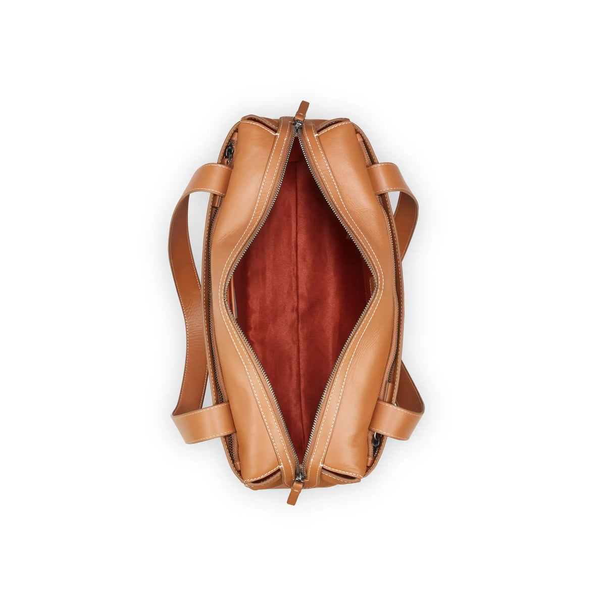Delsey Chatelet Air 2.0 Leather Shoulder Bag in Cognac — interior view 2