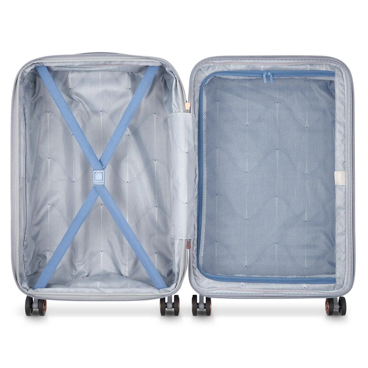 Delsey Cruise 3.0 Medium Expandable Spinner in Platinum — interior view # color_Platinum