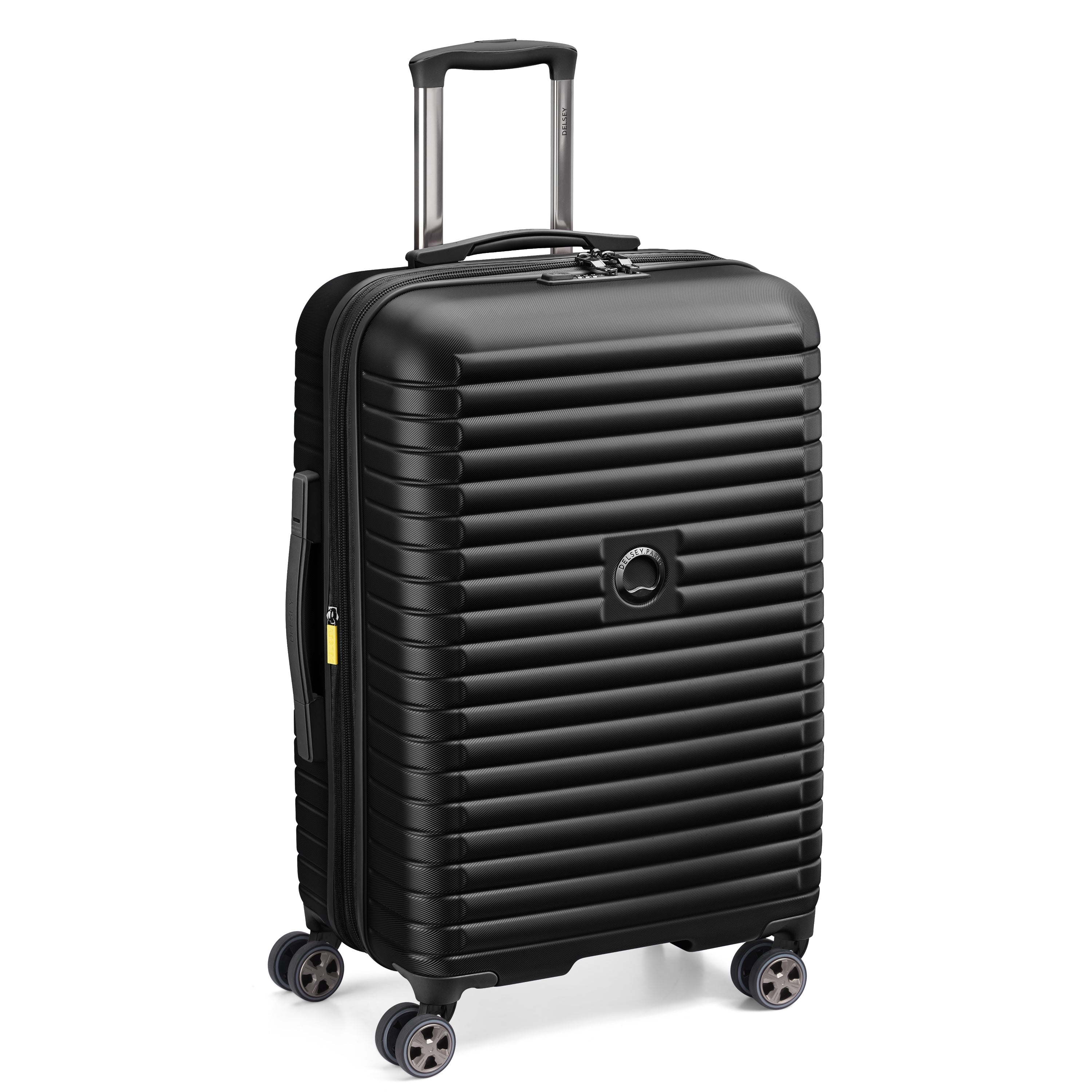 Delsey Cruise 3.0 Medium Expandable Spinner in Black — front view # color_Black