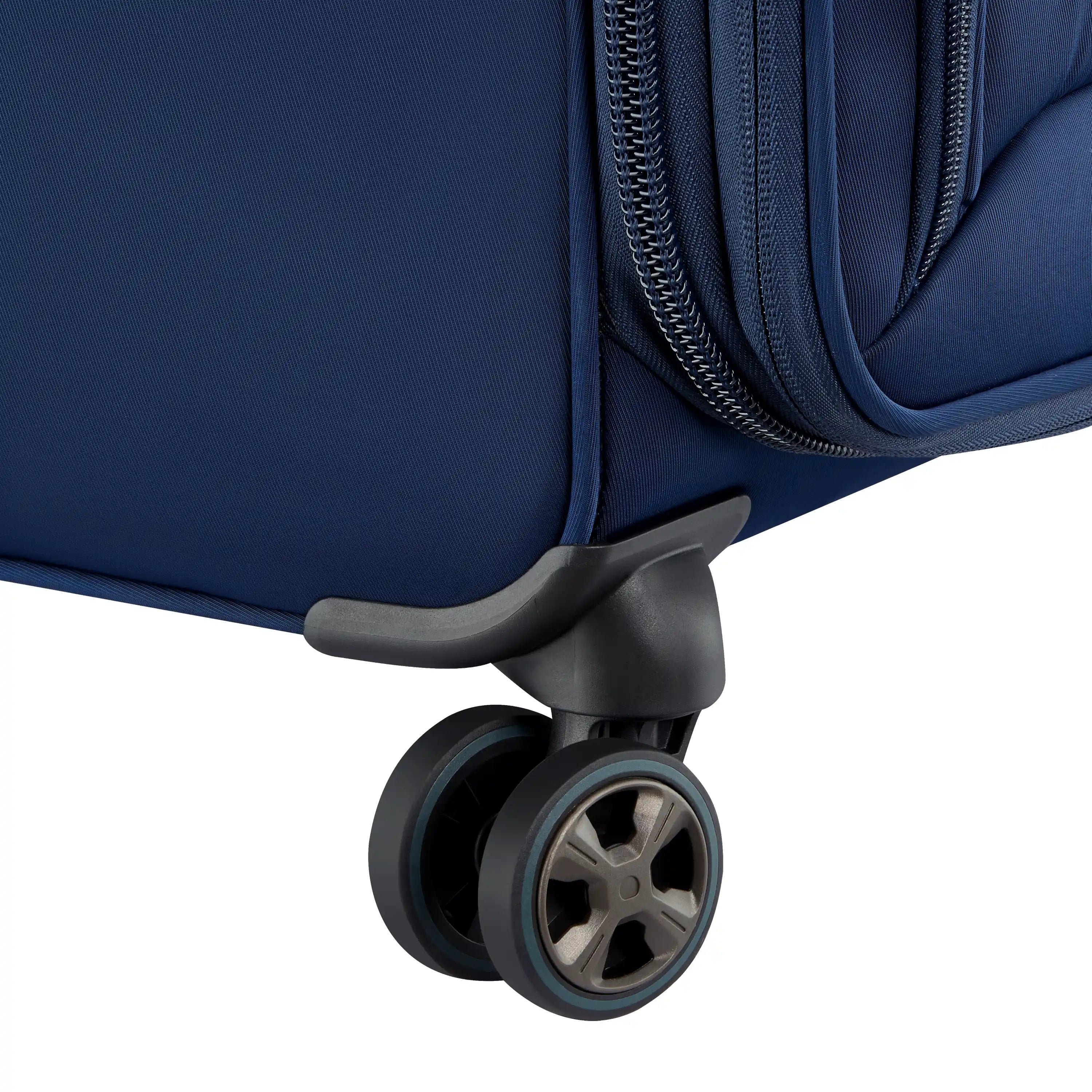 Delsey Cruise 3.0 Softside Carry-On Plus Expandable Spinner in Deep Sea Navy — detail view 4 # color_Deep Sea Navy
