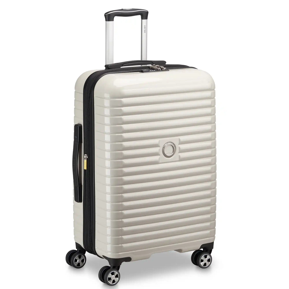 Delsey Cruise 3.0 Medium Expandable Spinner in Ivory — front view # color_Ivory