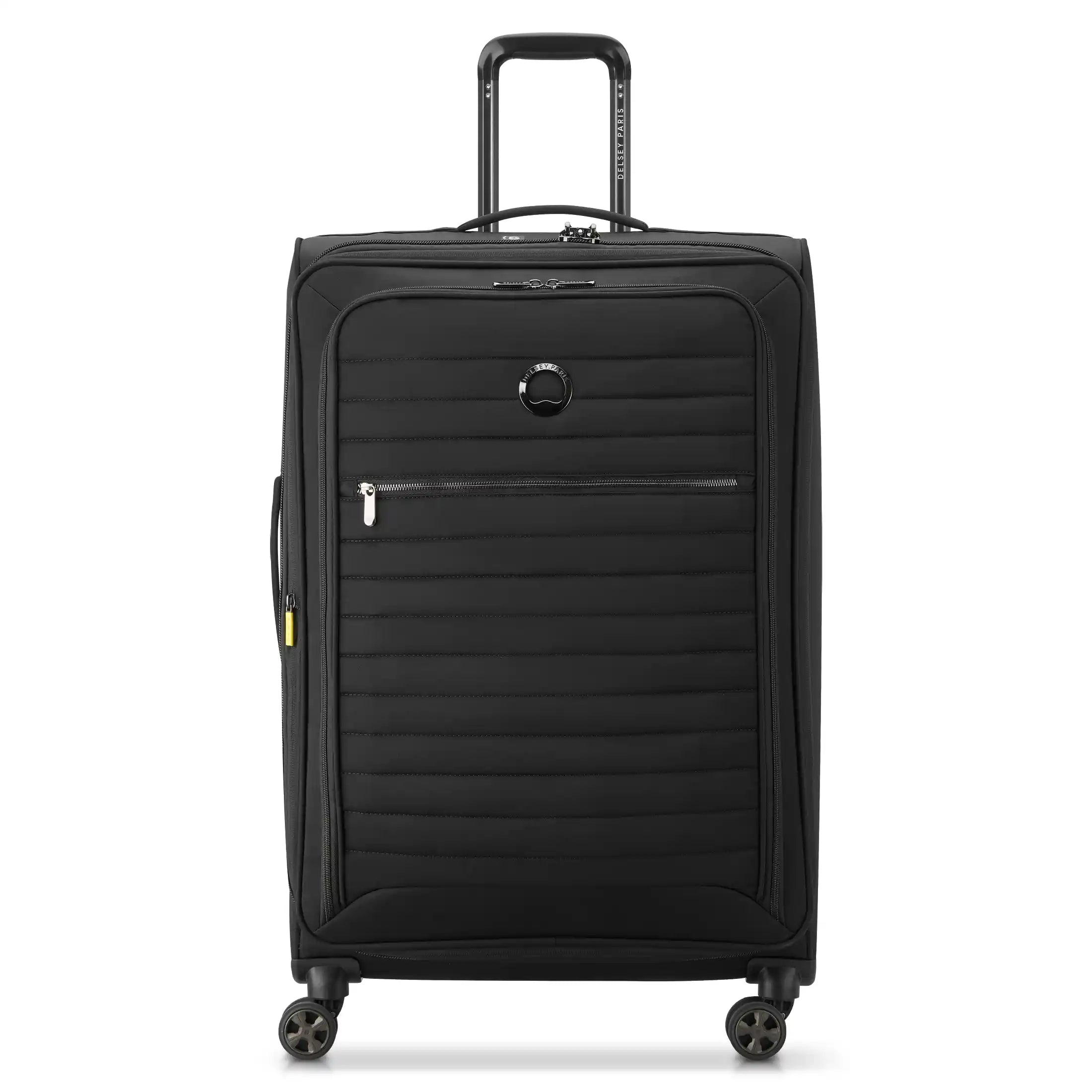 Delsey Cruise 3.0 Softside Large Expandable Spinner in Black — front view # color_Black