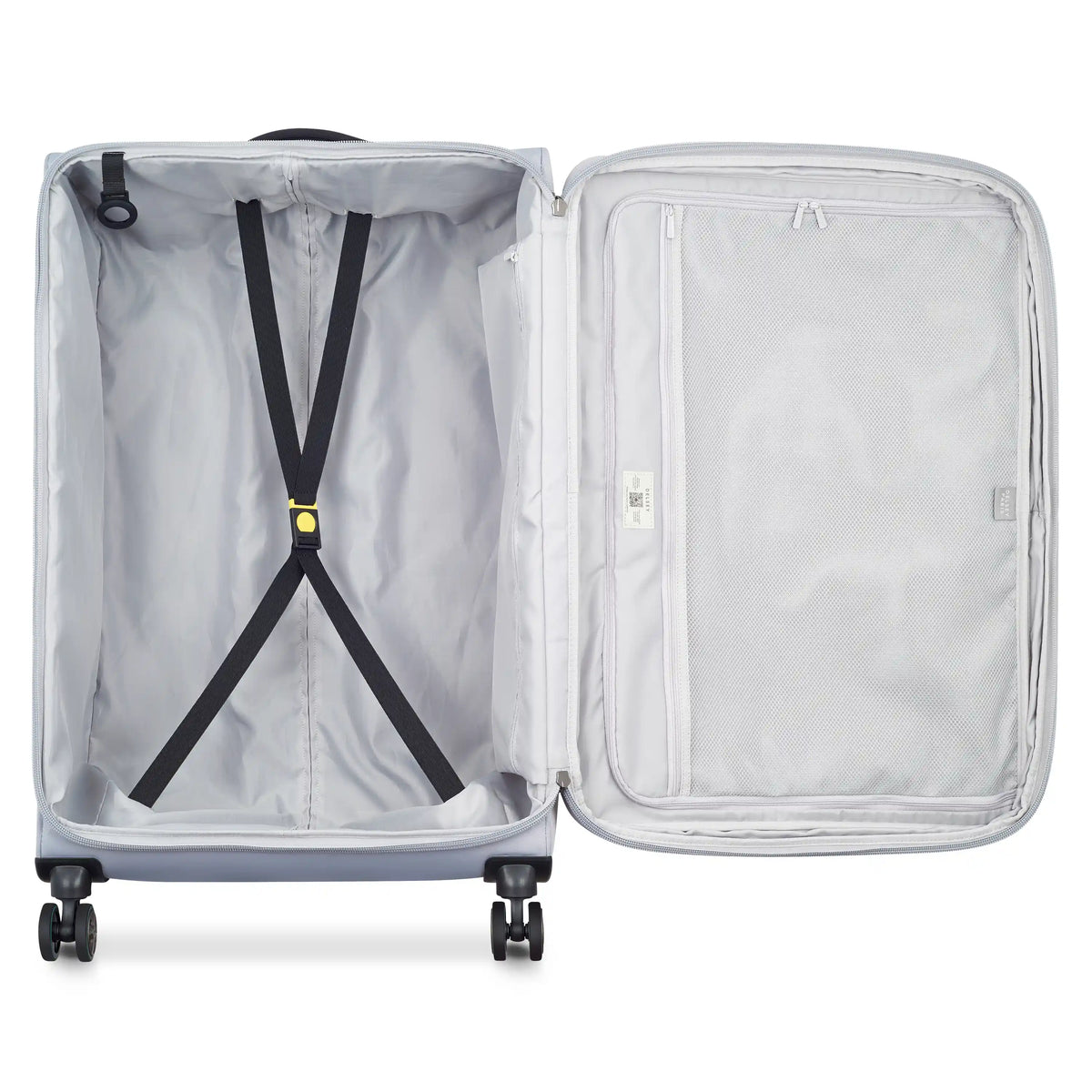 Delsey Cruise 3.0 Softside Large Expandable Spinner in Platinum — interior view # color_Platinum