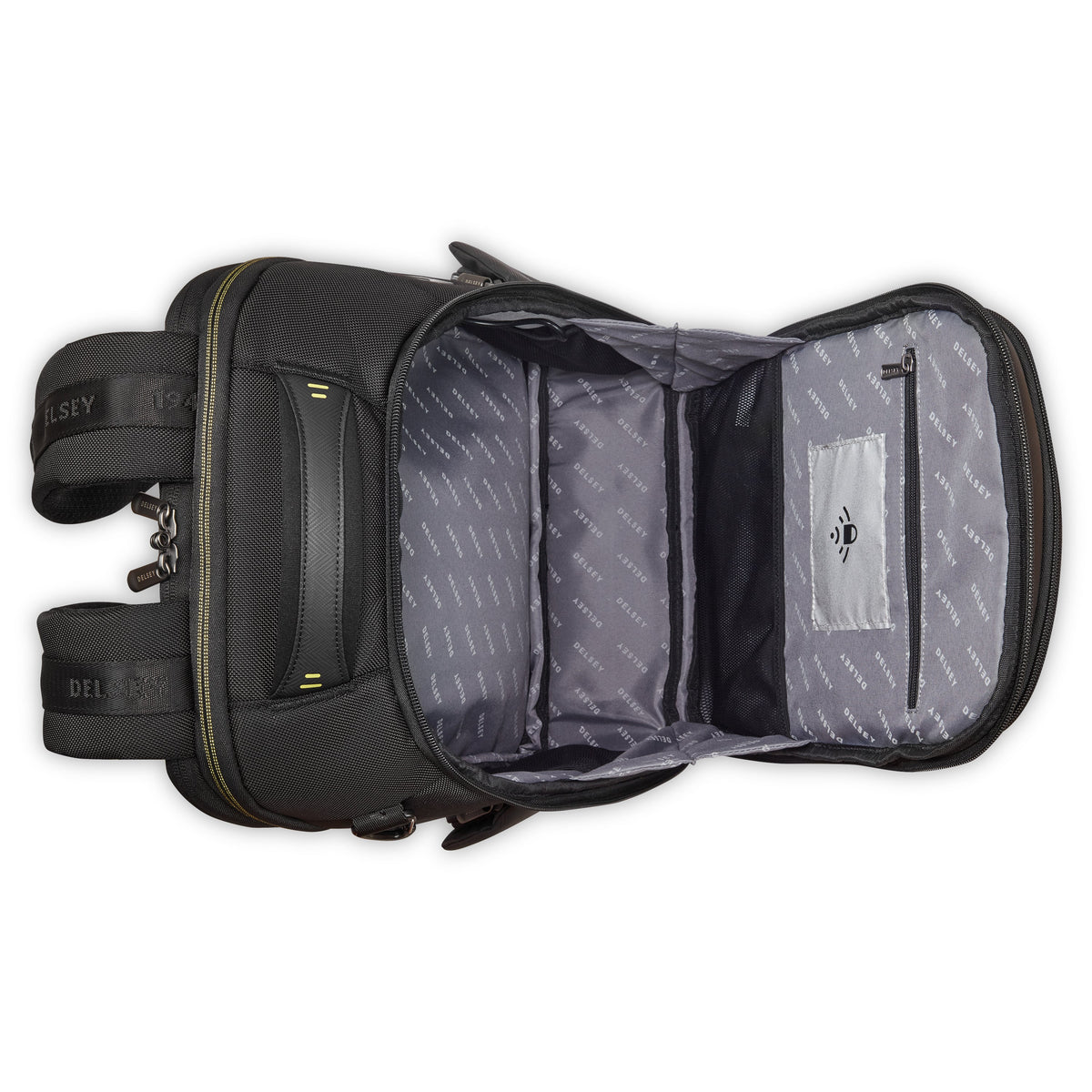 Delsey DLC Pro 15-Inch Laptop Backpack in Black — interior view # color_Black