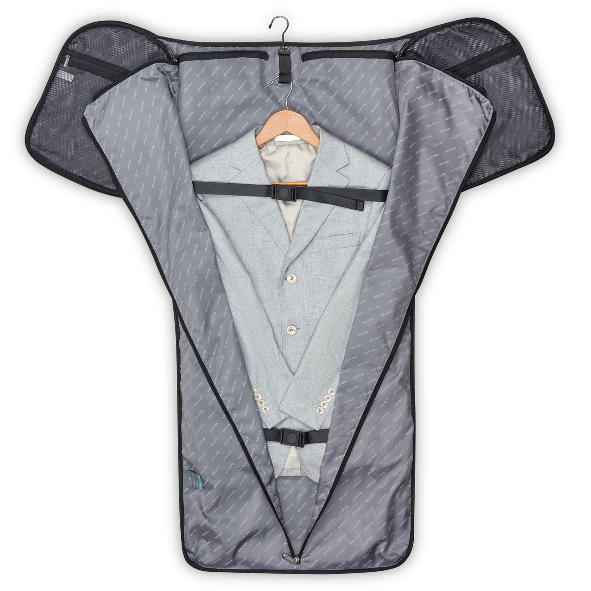 Delsey DLC Pro Garment Duffel Bag in Black — interior view # color_Black