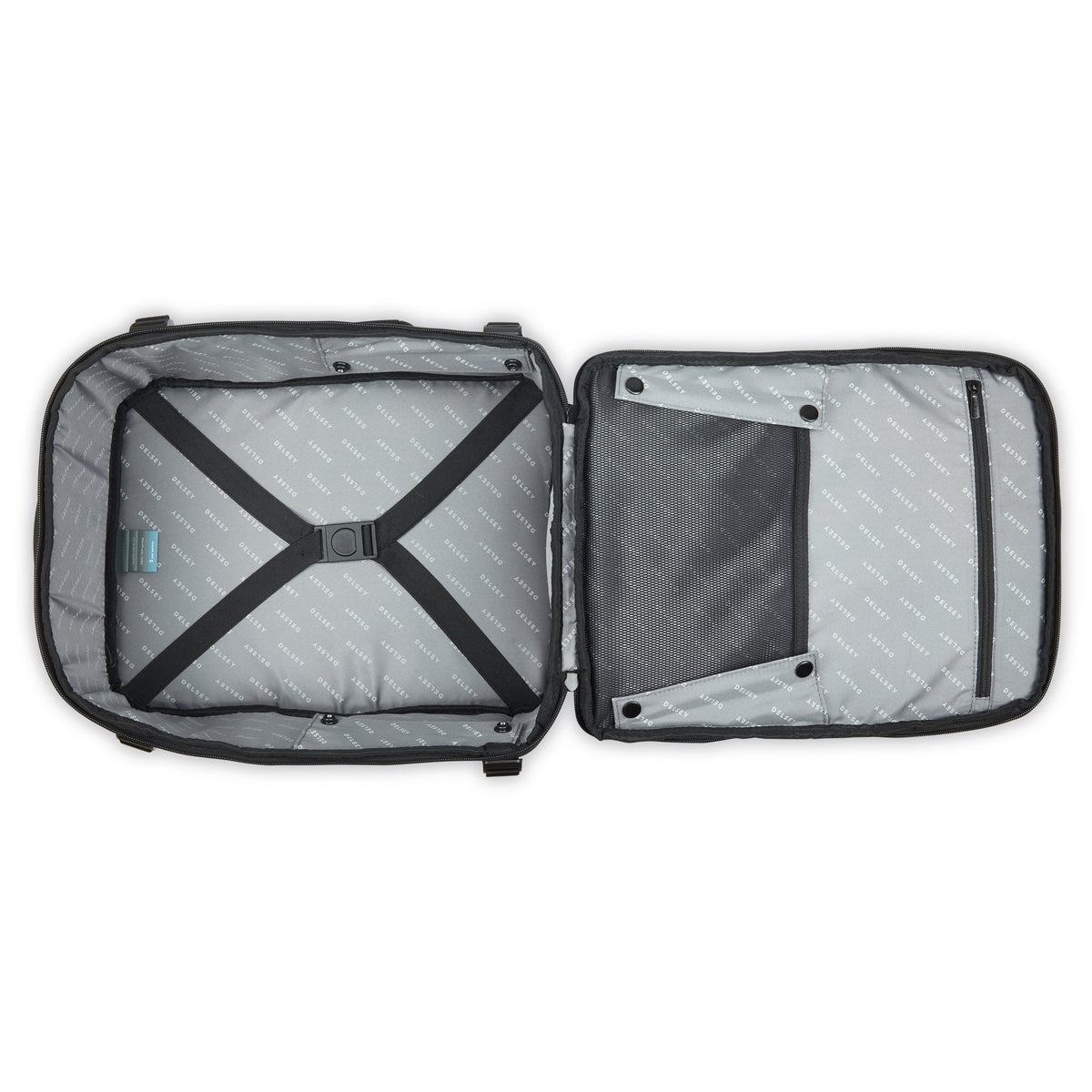 Delsey DLC 2.0 Carry-On Underseater Backpack in Black — interior view