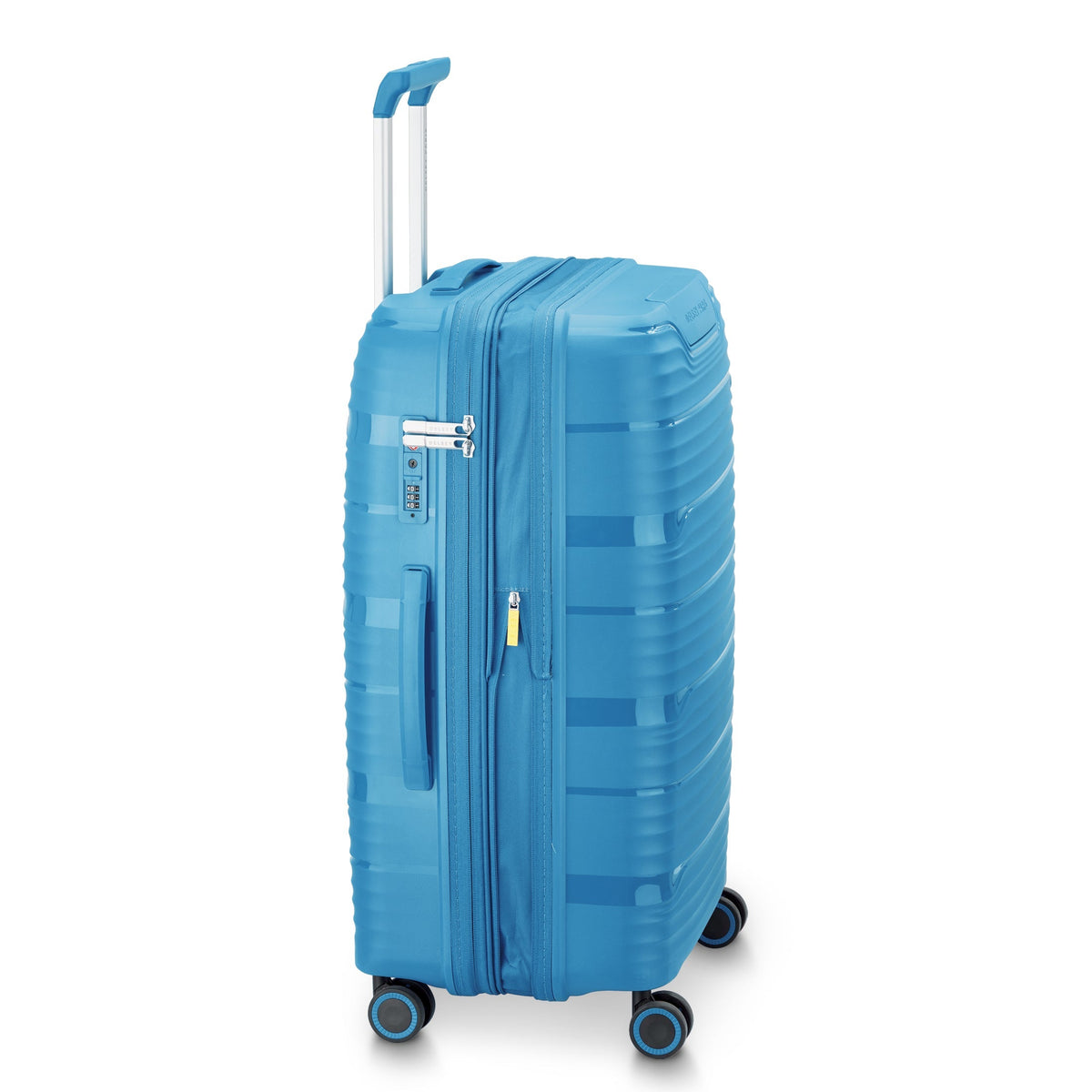 Delsey Dune Medium Expandable Spinner in Teal — side view