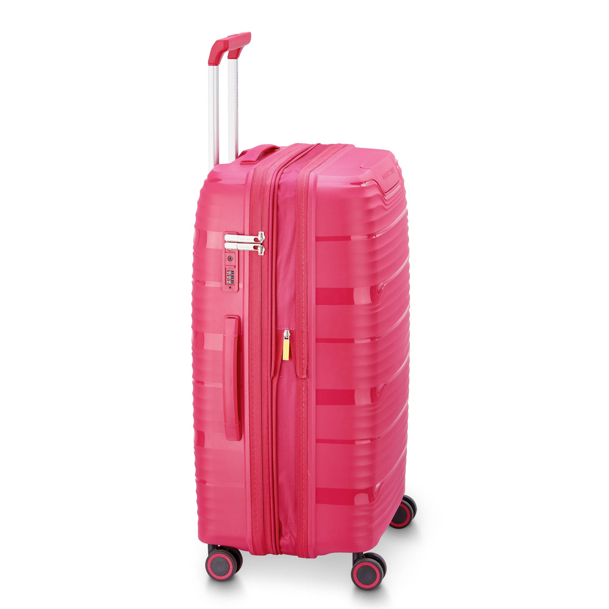 Delsey Dune Medium Expandable Spinner in Magenta — side view