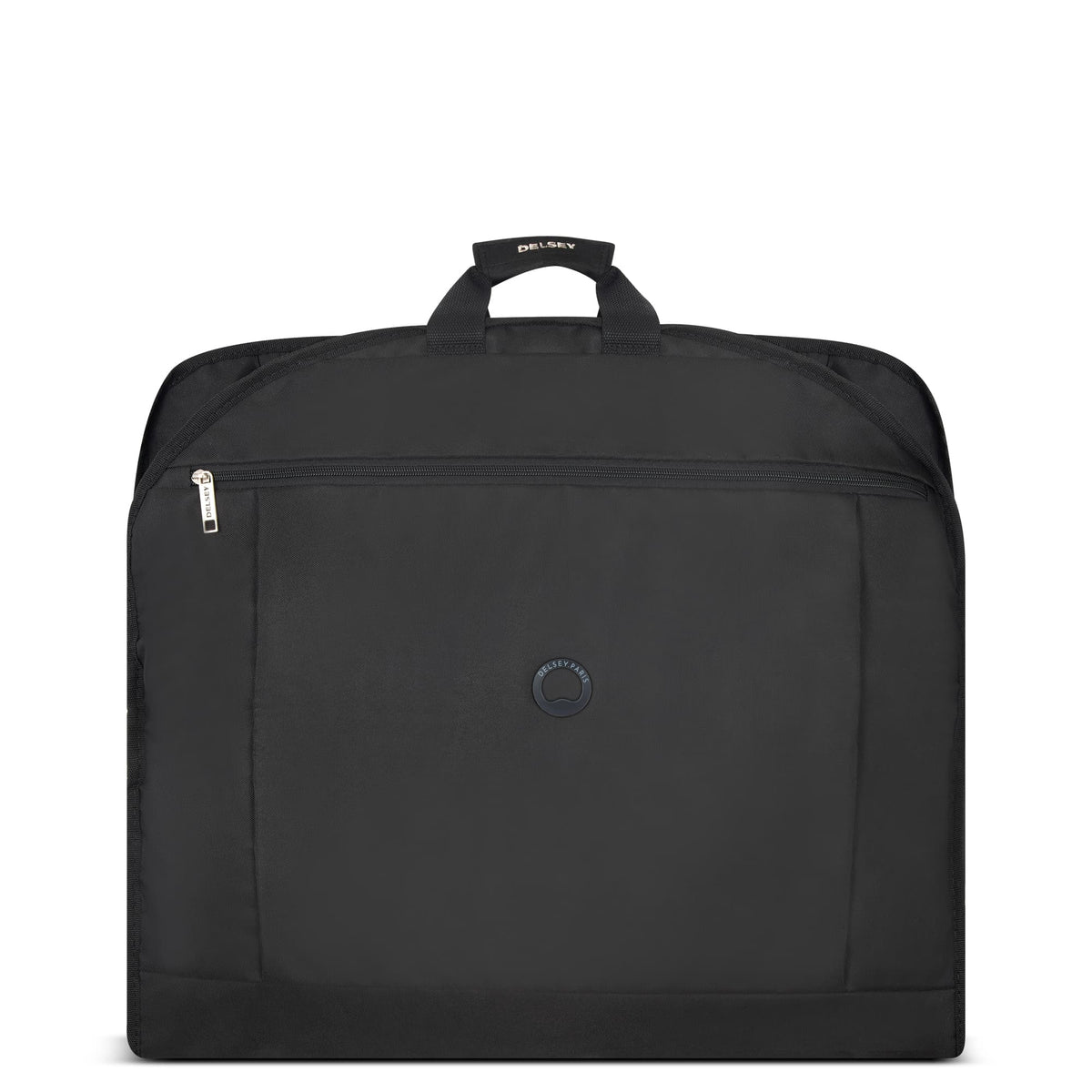 Delsey Helium DLX Carry-On Suit Garment Bag in Black — front view