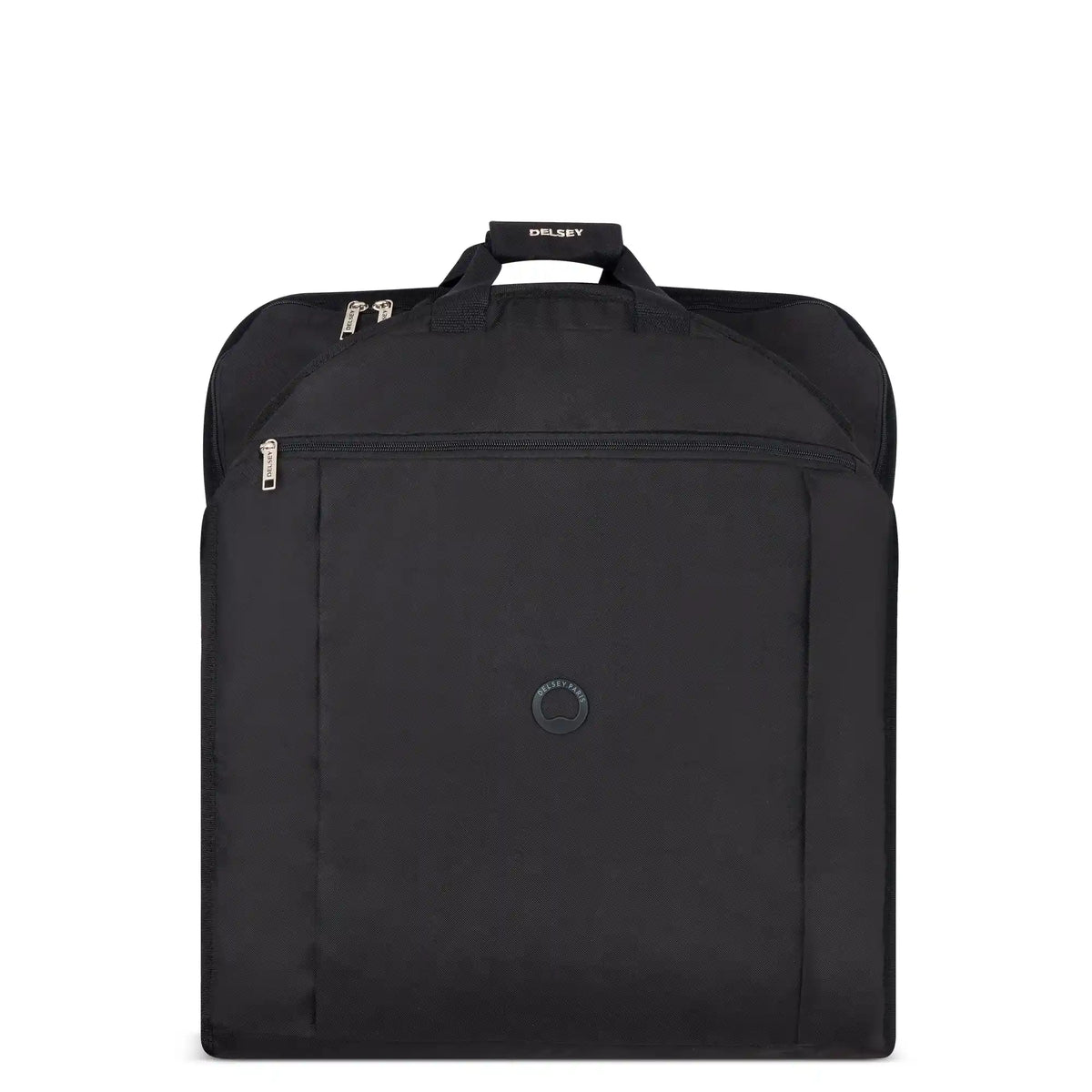 Delsey Helium DLX Carry-On Dress Garment Bag in Black — front view