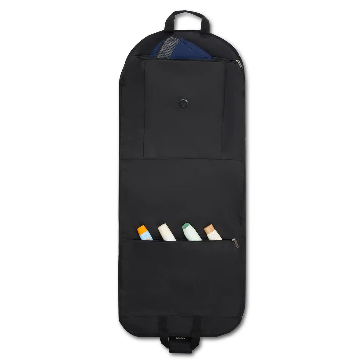 Delsey Helium DLX Carry-On Dress Garment Bag in Black — interior view 4