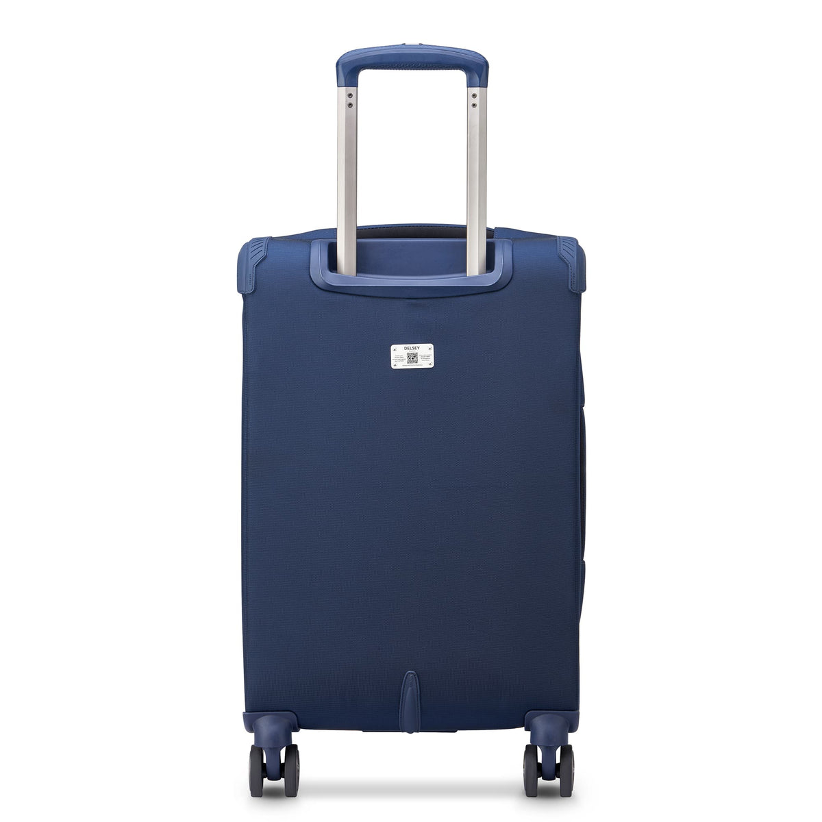 Delsey Helium DLX Carry-On Plus Expandable Spinner in Navy — back view # color_Navy