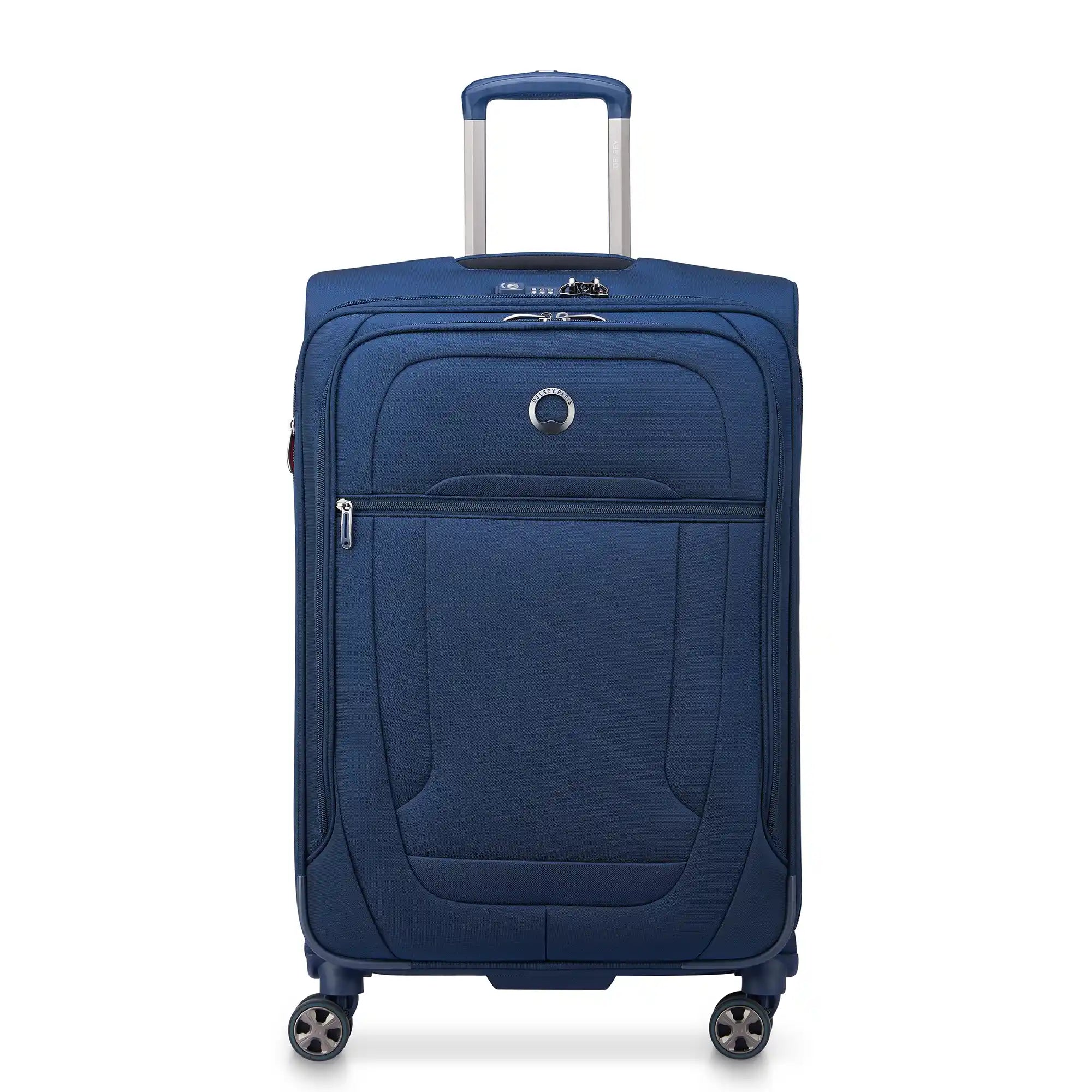 Delsey Helium DLX Medium Expandable Spinner in Navy — front view # color_Navy