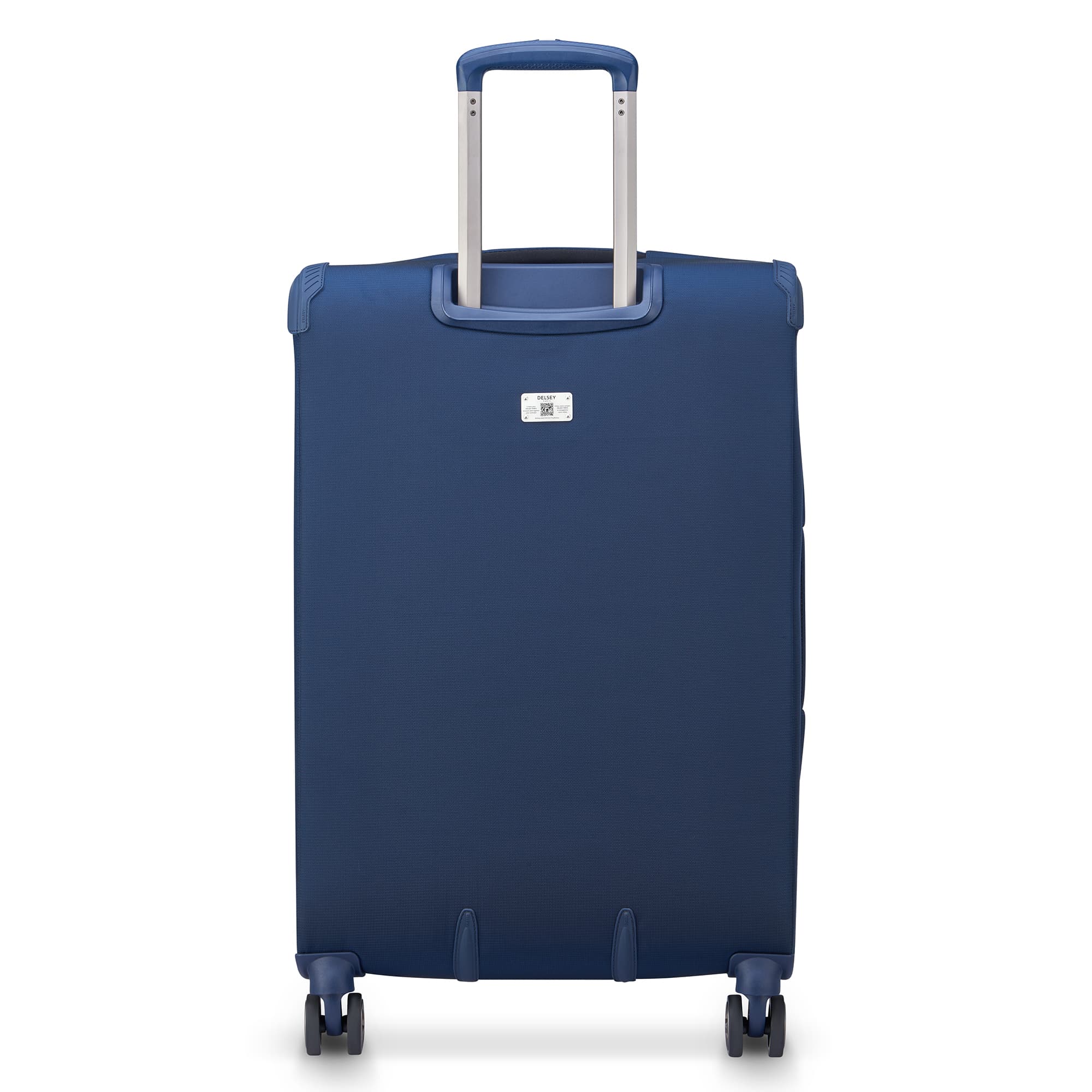 Delsey Helium DLX Medium Expandable Spinner in Navy — back view # color_Navy