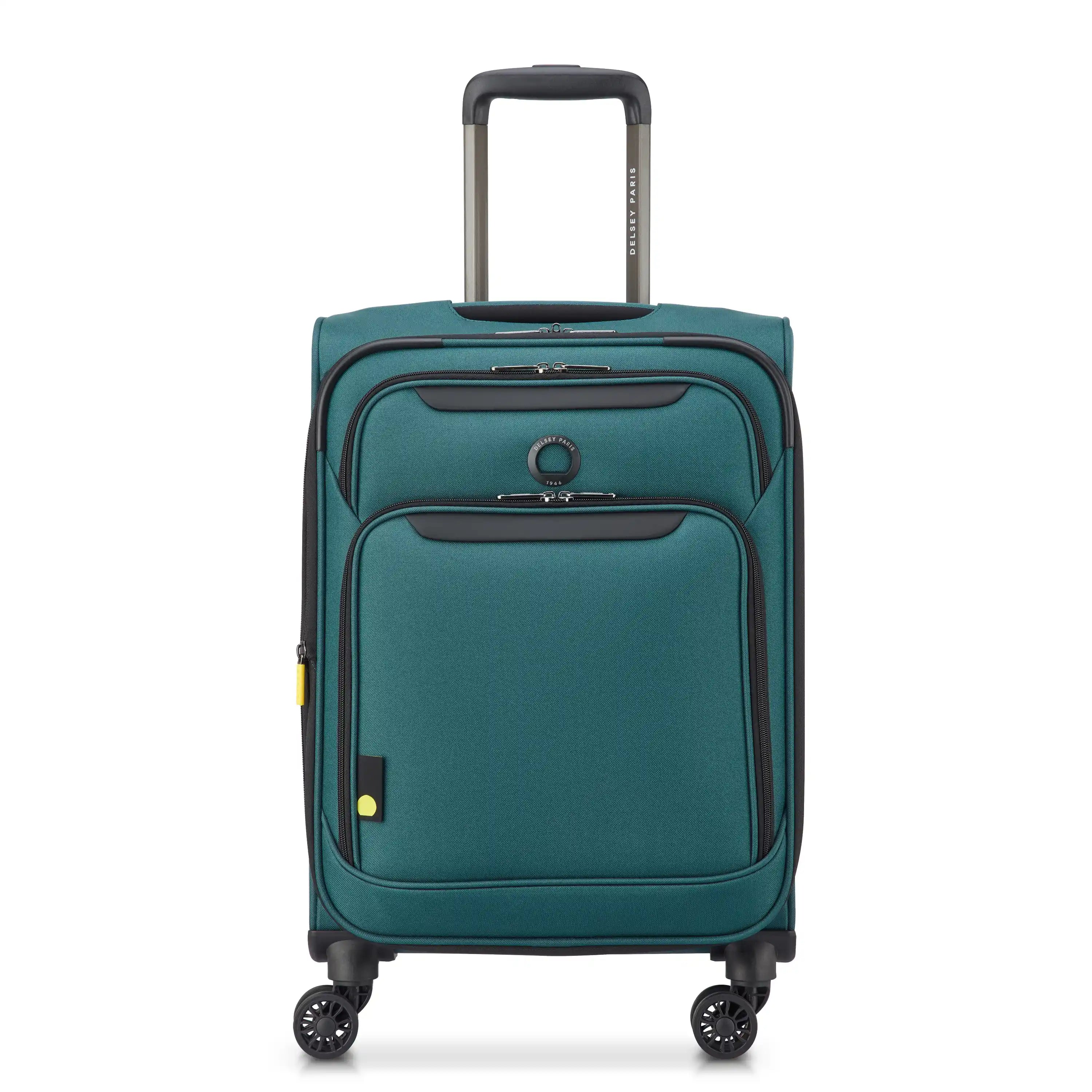 Delsey Sky Max 3.0 Carry-On Plus Expandable Softside Luggage in Teal Blue — front view # color_Teal Blue