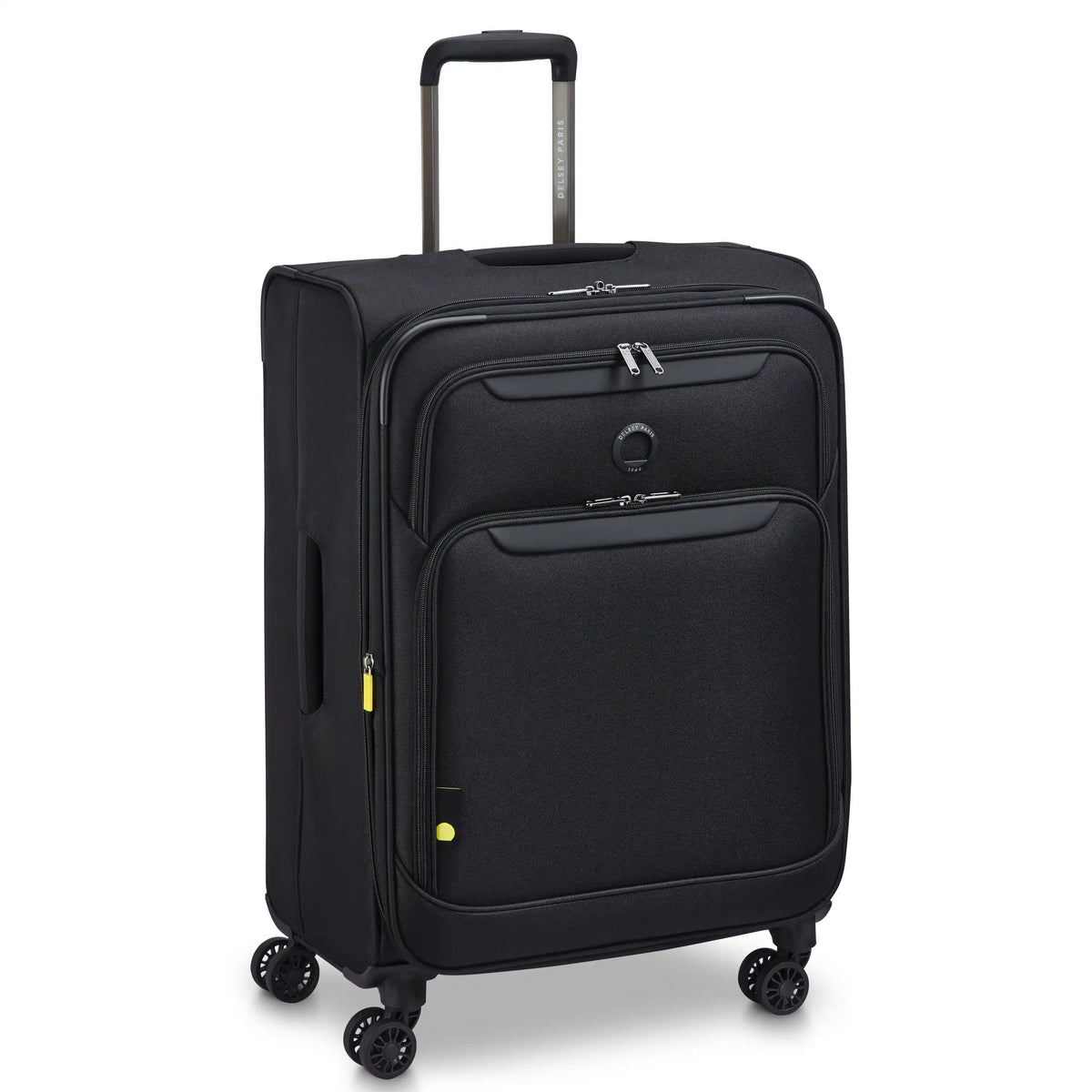 Delsey Sky Max 3.0 Medium Check-In Expandable Spinner in Black — angle view 2 # color_Black