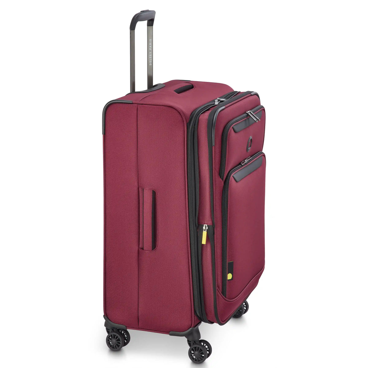 Delsey Sky Max 3.0 Medium Check-In Expandable Spinner in Burgundy — angle view 3 # color_Burgundy