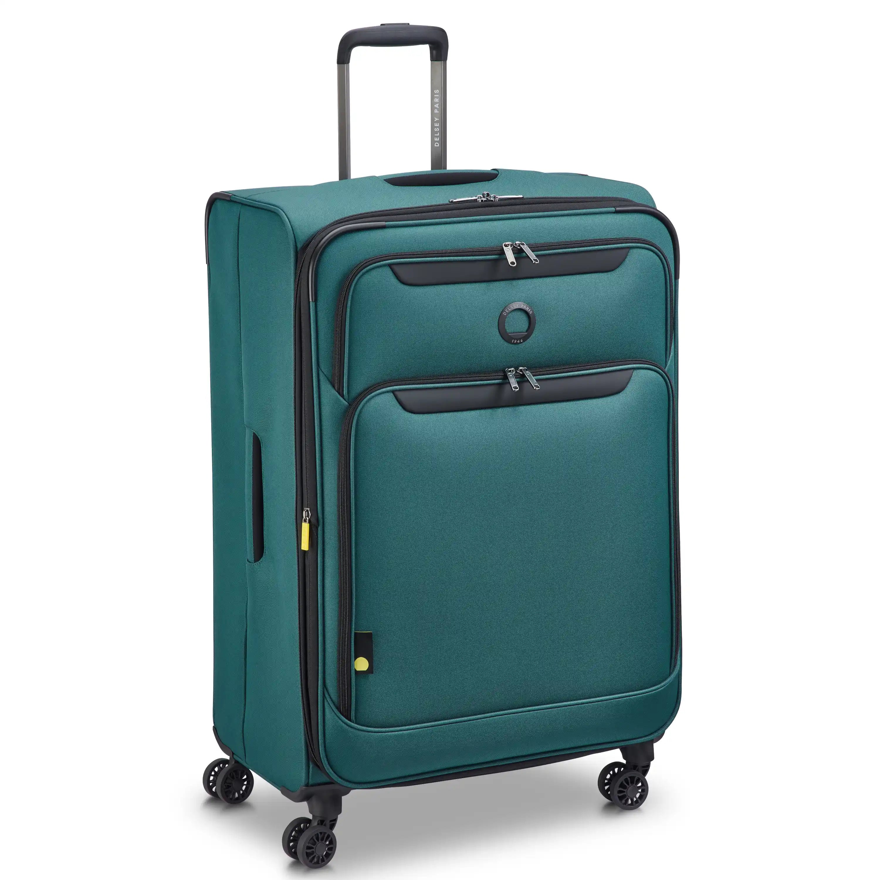 Delsey Sky Max 3.0 Large Check-In Expandable Spinner in Teal Blue — angle view 2 # color_Teal Blue