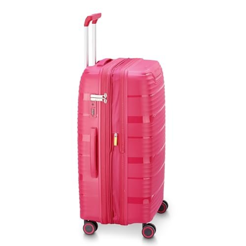 Delsey Dune Medium Expandable Spinner in Magenta — side view