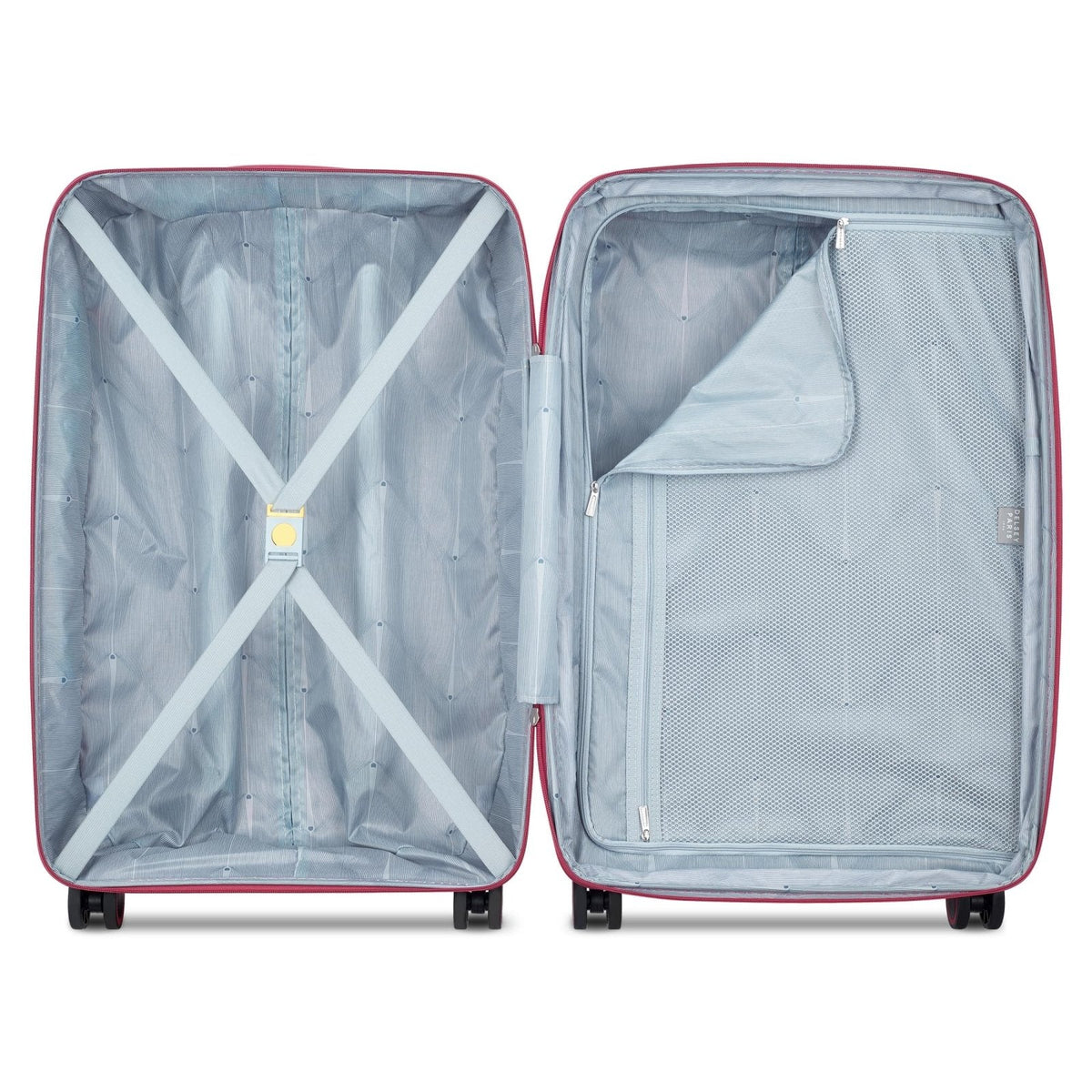 Delsey Dune Medium Expandable Spinner in Magenta — interior view