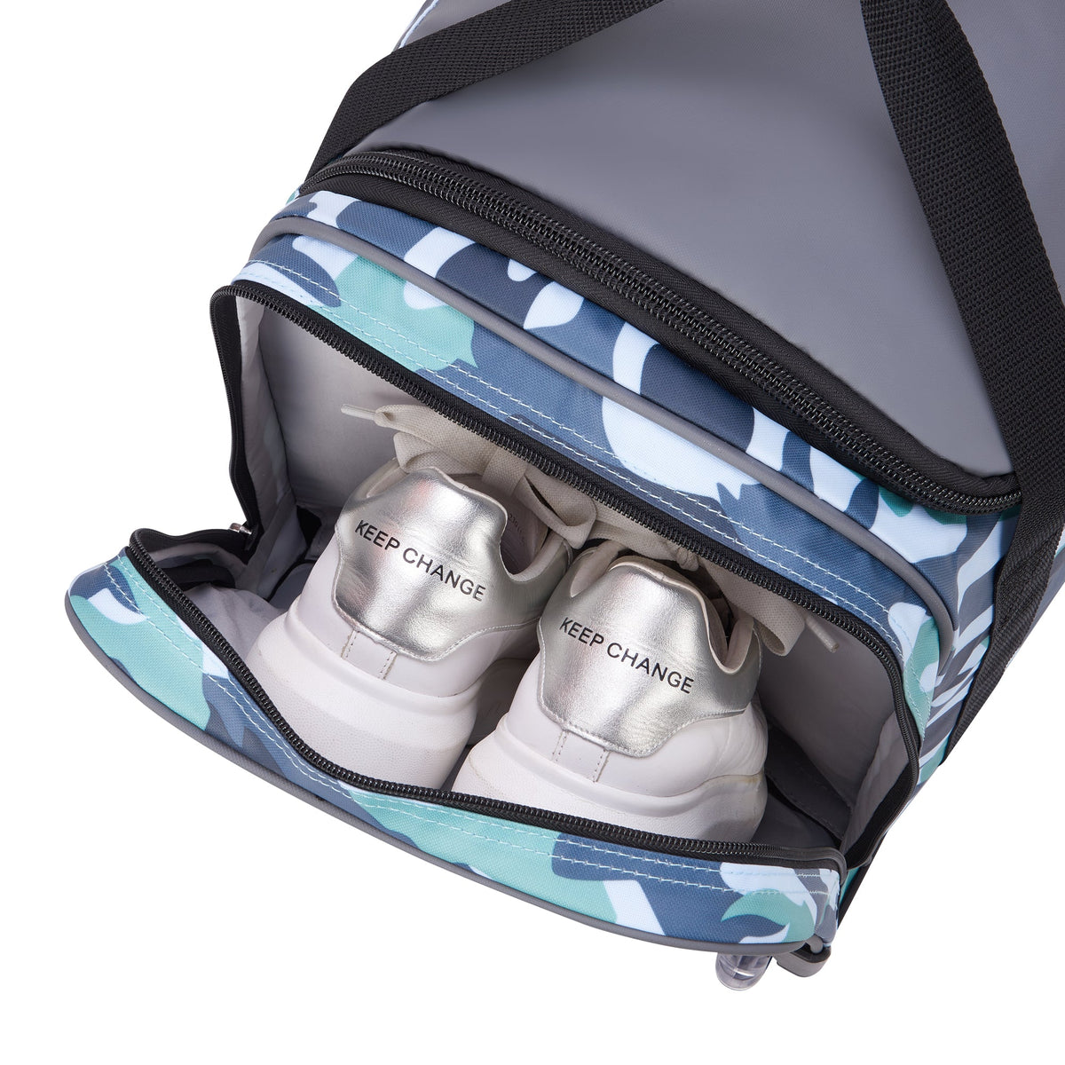 Delsey Raspail Wheeled Carry-On Duffel in Camo — interior view 2